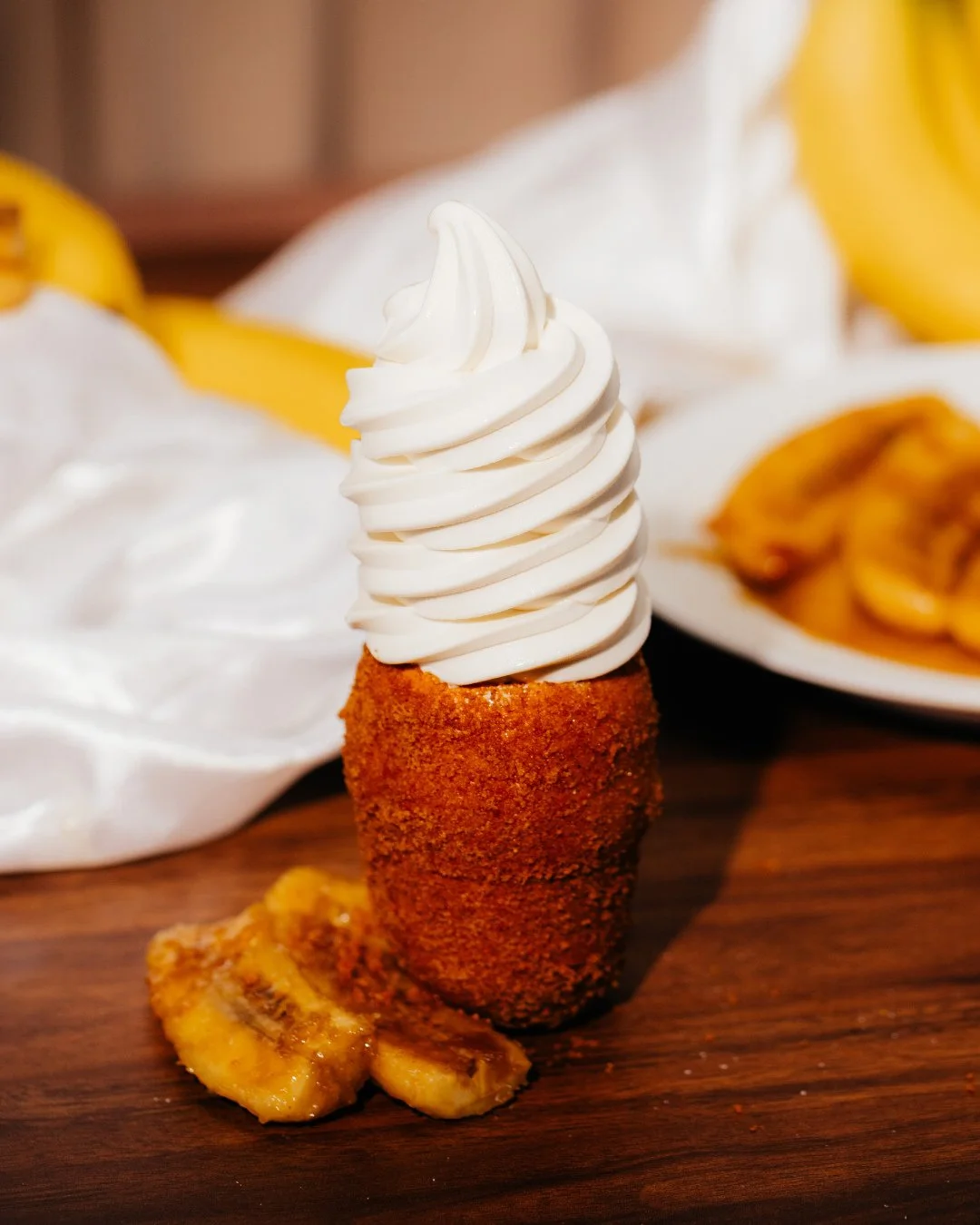 🍌 The Bananas Foster swirl everyone is obsessed with.⁠
Caramelized, golden, and unforgettable.⁠
Come try it this week and taste the magic for yourself. ✨