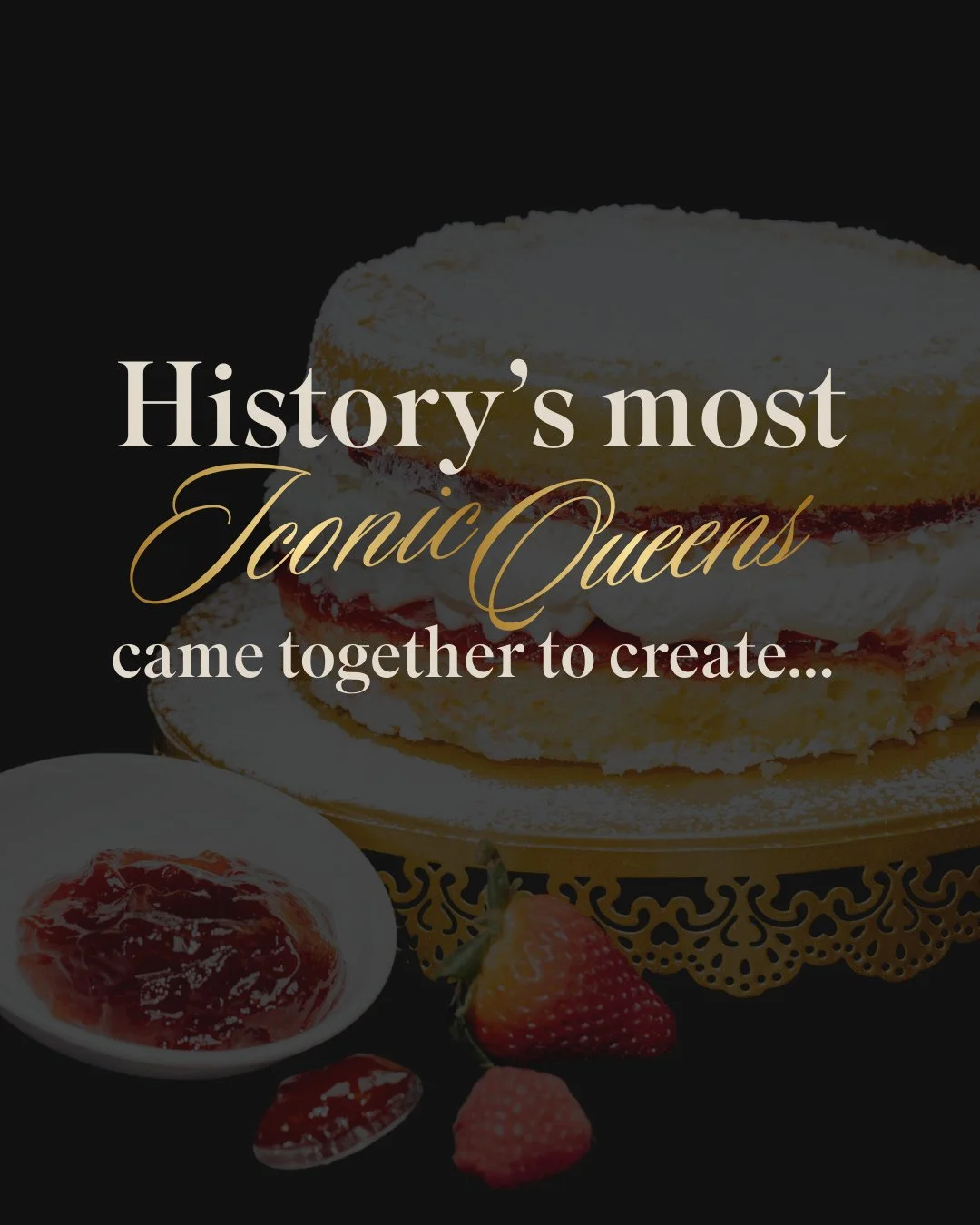 If history&rsquo;s most iconic queens had a signature dessert&hellip; this would be it!⁠
⁠
Royal Sponge Cake 🍰⁠
A powdered sugar cone layered with strawberry jam, filled with cake batter ice cream, finished with raspberry sauce and fresh strawberrie