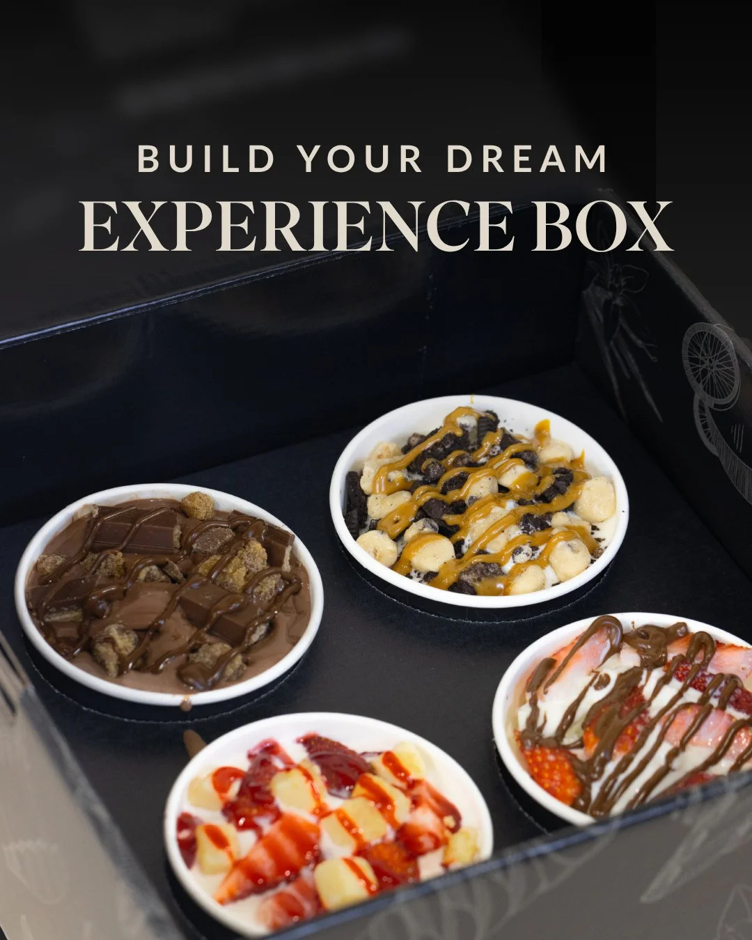 Did you know that you can customize your own experience box to take Crispy Cones anywhere you go? The possibilities are endless! 😍⁠
⁠
What are you putting in your box? Personally, we are going 🪵🍫🍪🍰 for ice cream, 2🍦2🍌 for cones, and 🔴🟤 for s