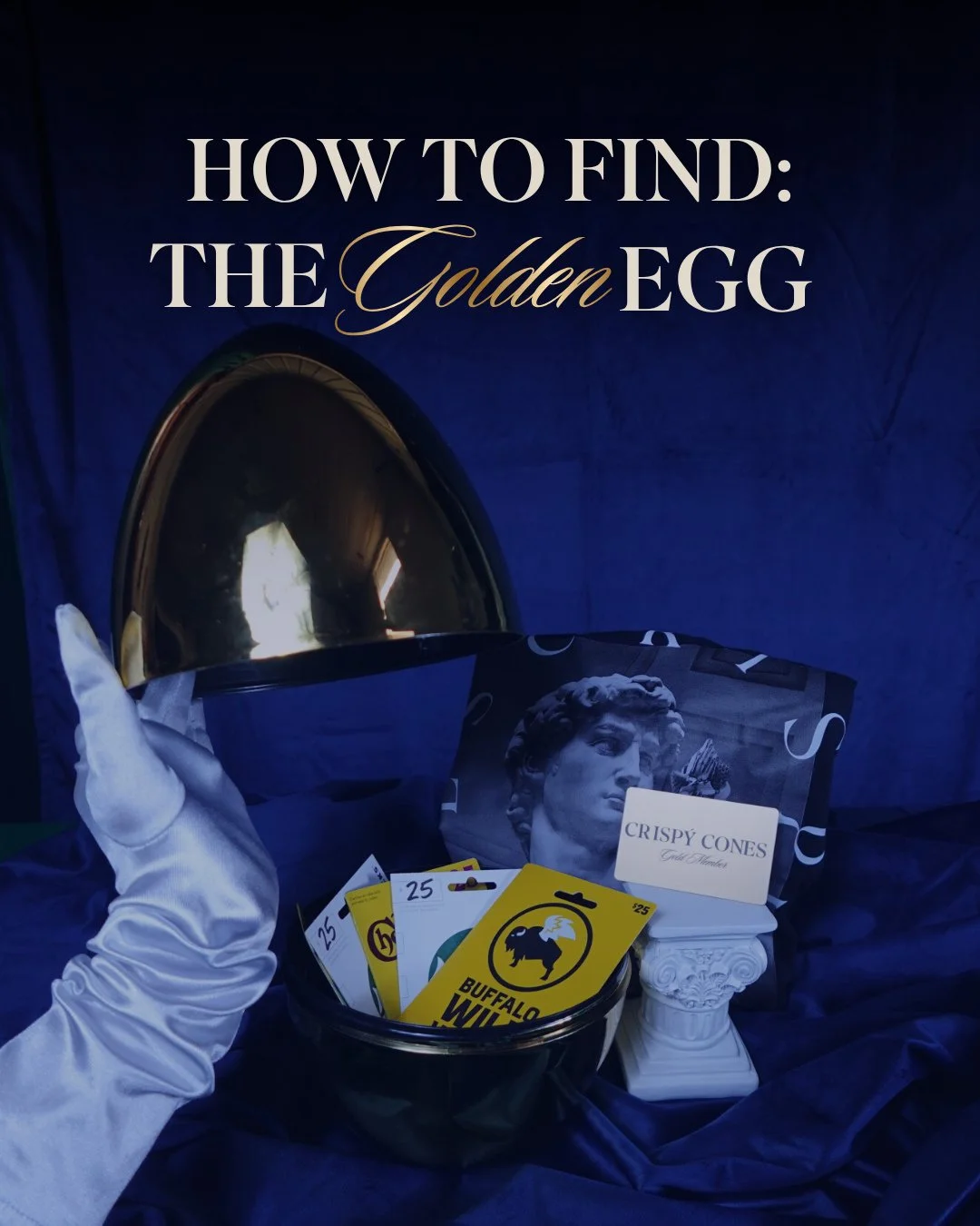 HOW TO FIND THE GOLDEN EGG⁠
⁠
We're hiding ONE golden egg at every participating Crispy Cones location on April 4th with a $1000+ value in EACH egg! ⁠
⁠
Here's how to win:⁠
📲 April 4th the first clue will be available in the Crispy Cones app!⁠
🗞️ G