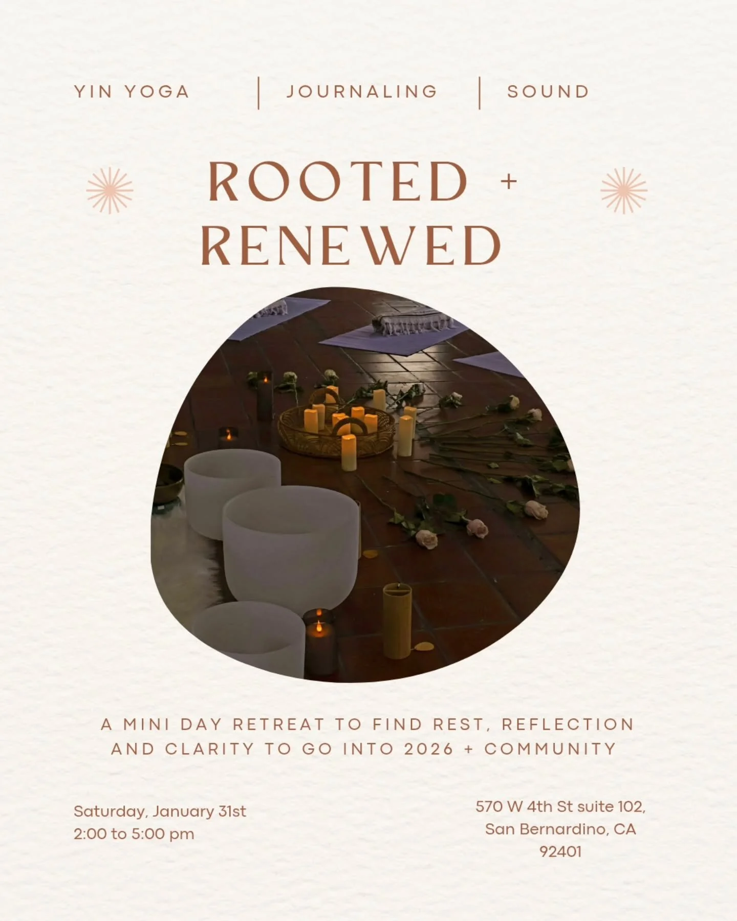 Think of this as a mini day retreat to begin the year with intention. 
Join us at Three Little Blue Byrds Boutique for a  Reset designed to help you slow down, turn inward, and reconnect&mdash;within yourself and with others. We&rsquo;ll move gently 