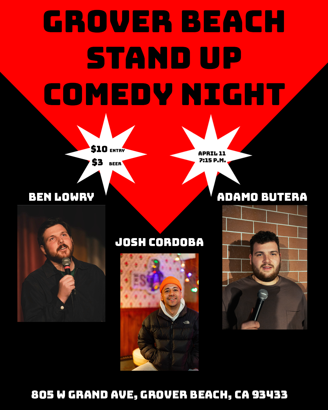 Grover Beach Stand-Up Comedy Night | 4/11 | 7:15 P.M.