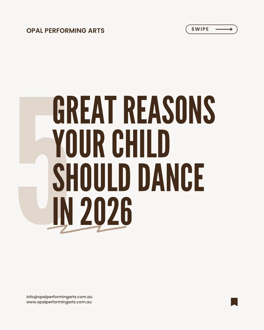 5 Great Reasons Your Child Should Dance In 2026 💭

There are so many reasons to love dance, that&rsquo;s true! However, these are our top favourites - the moments where we&rsquo;ve seen our students grow, shine, and thrive ✨

Registrations for 2026 