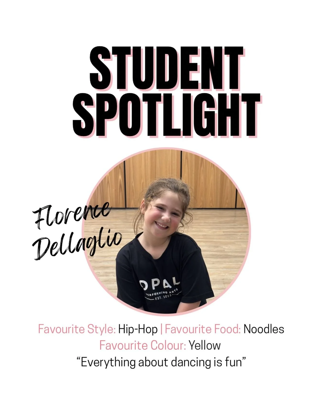 This week we&rsquo;re shining the spotlight on Florence! 💥 A dancer in our hip-hop class, Florence brings incredible energy to every session! We&rsquo;ve loved seeing all the new Hip-Hop moves she&rsquo;s been learning every week ☺️