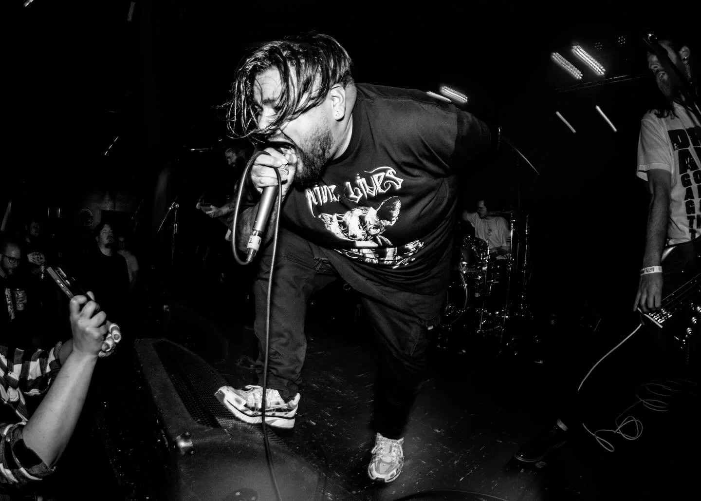 Jesse the vocalist of @ColdHeartsPNW wearing the Medically Macabre Nine Lives shirt on stage at Dante&rsquo;s in Portland, Oregon. 🎵🎤🖤 

Want one for yourself? Grab one from our website!

Photos by @Psychi.Media &amp; @Jackson.Hagin