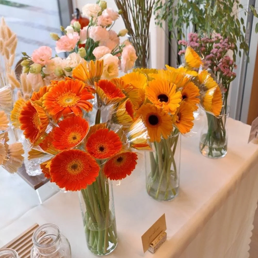 We had the honour of creating a vibrant flower bar for Edric &amp; Gemma&rsquo;s intimate wedding at @professorbrawn &mdash; bursting with cheerful blooms and the bride&rsquo;s favourite gerberas 🌼

Their wedding was a beautiful reflection of their 