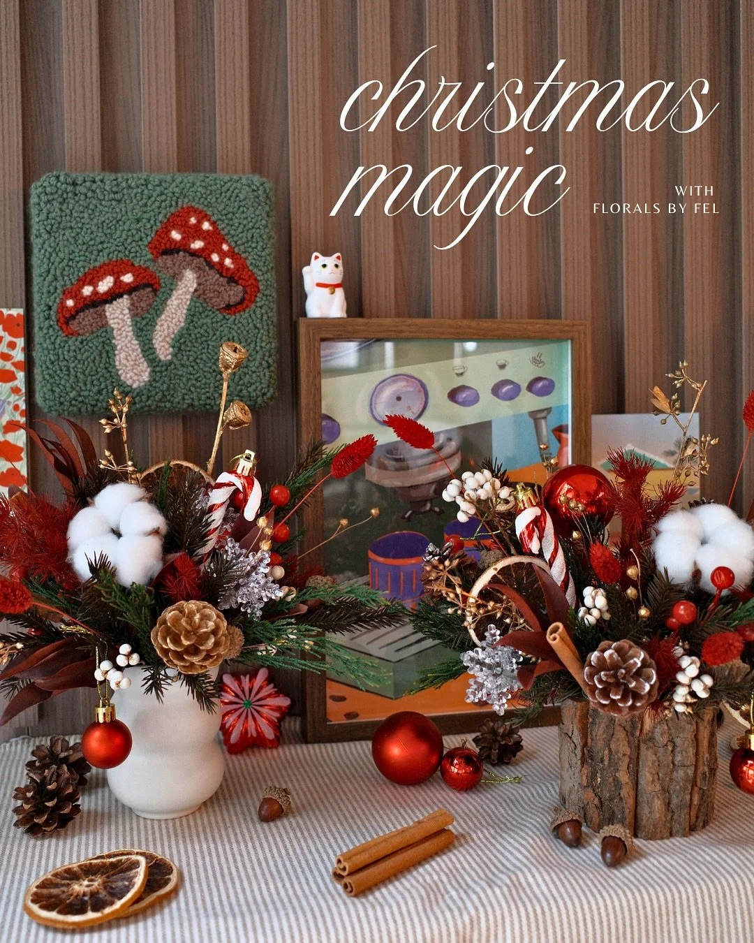 🎄 Christmas Magic ✨

We&rsquo;re doing something a little different this year &mdash; stepping away from our usual wreaths to create something fresh for the season! 

Bring a touch of warmth and wonder into your home with our Christmas arrangements: