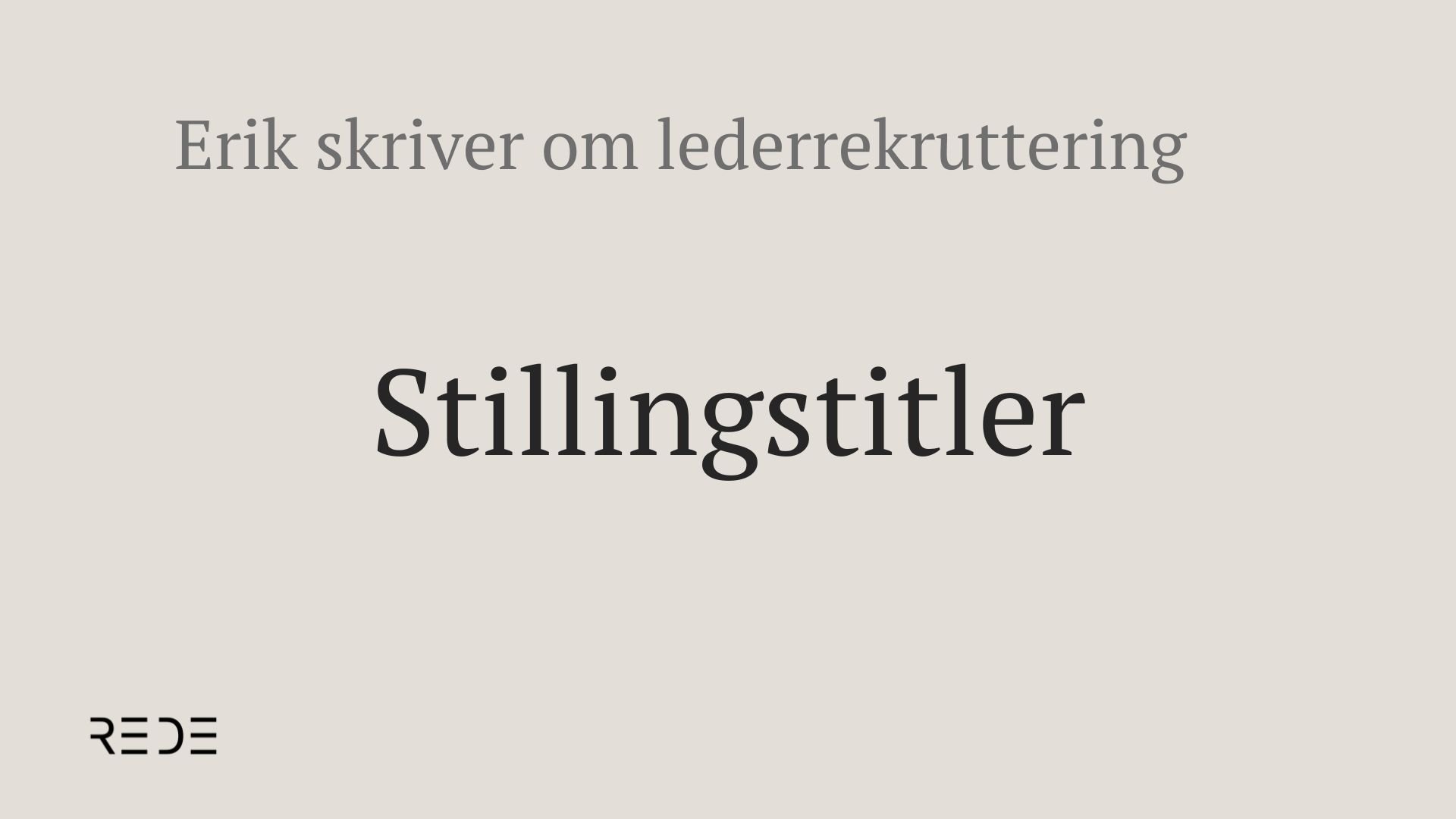 Stillingstitler for skalering