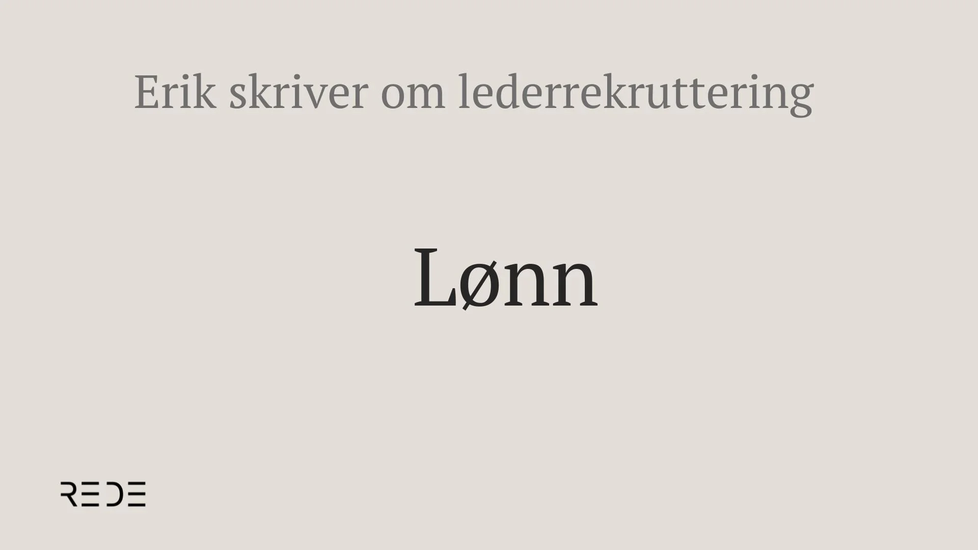 Lønn og betingelser