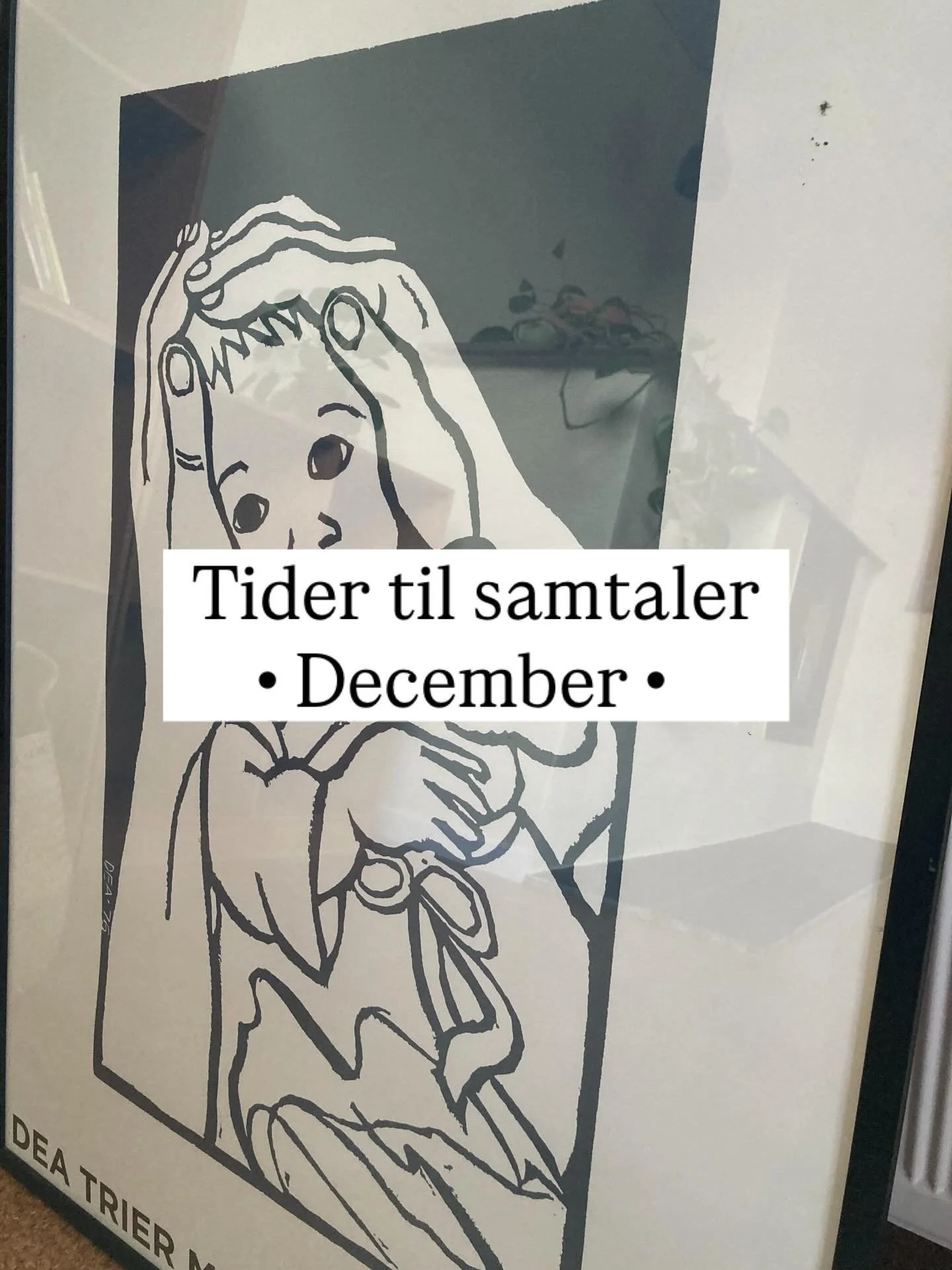 Hej med jer,

Inden julen for alvor g&aring;r i gang og ferien st&aring;r for d&oslash;ren har jeg &aring;rets sidste tider til samtaler. 

Samtalerne er til for at st&oslash;tte dig, s&aring; du kan m&aelig;rke, at du ikke er alene og allerede g&osl