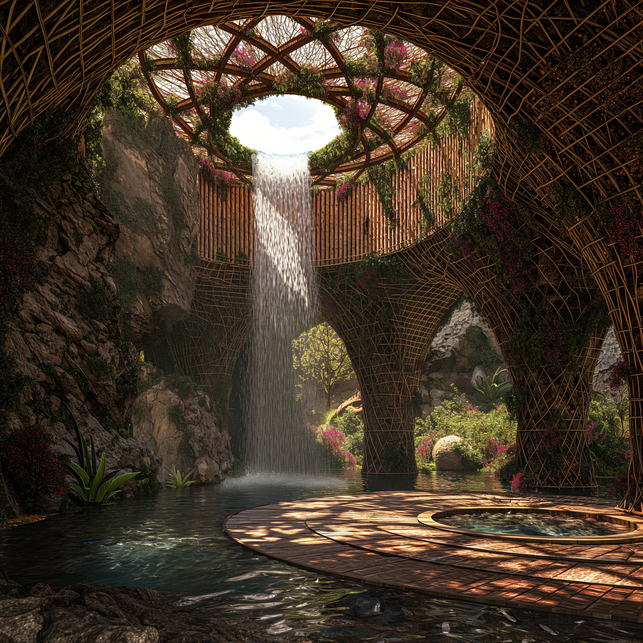 quina3421_a_waterfall_through_the_center_of_a_large_round_roof._83730b64-a3f7-4307-ad6b-f133e0eae9e1.png
