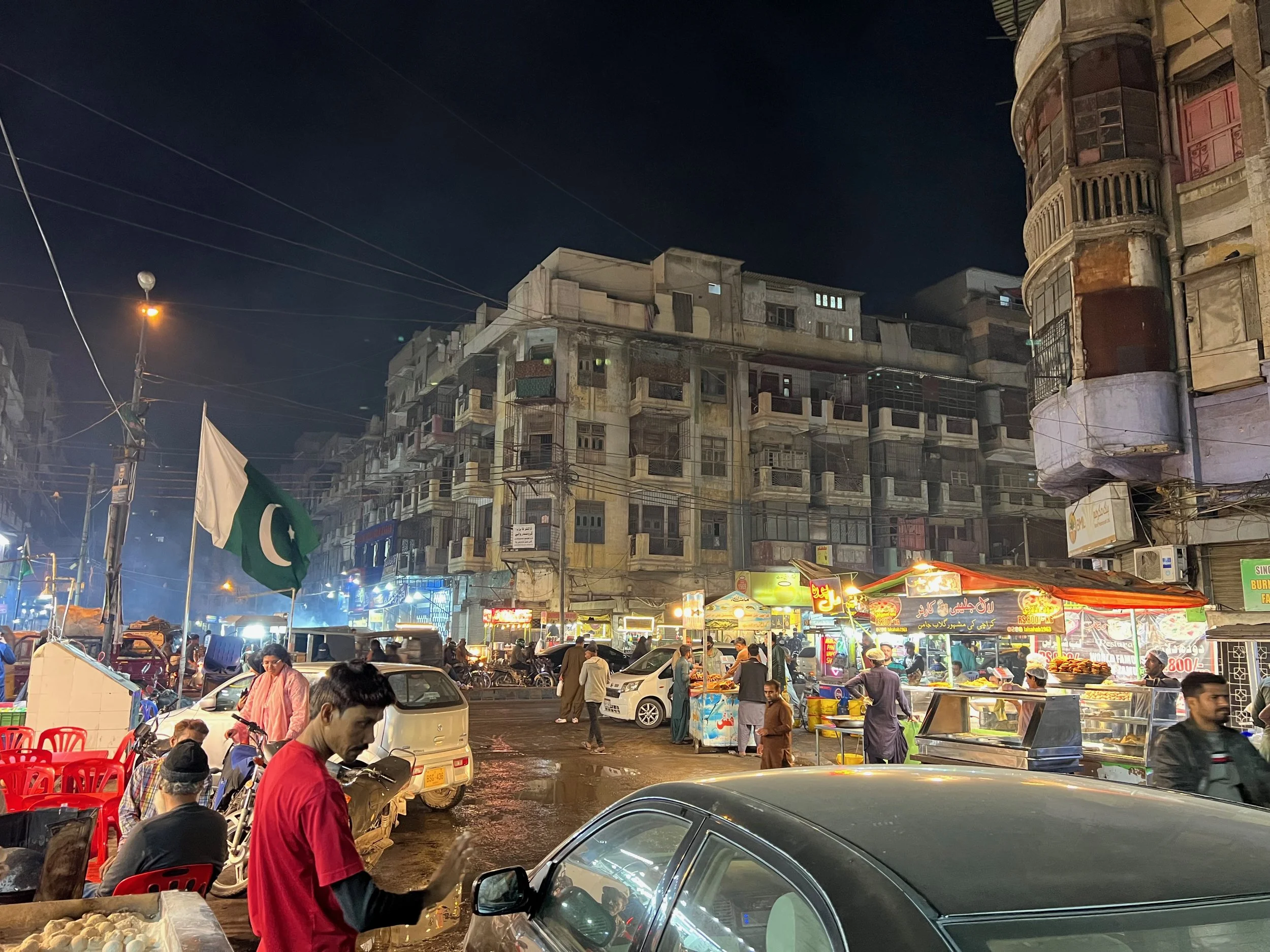 Burns Road, Karachi, outside of Waheed Kabab House.