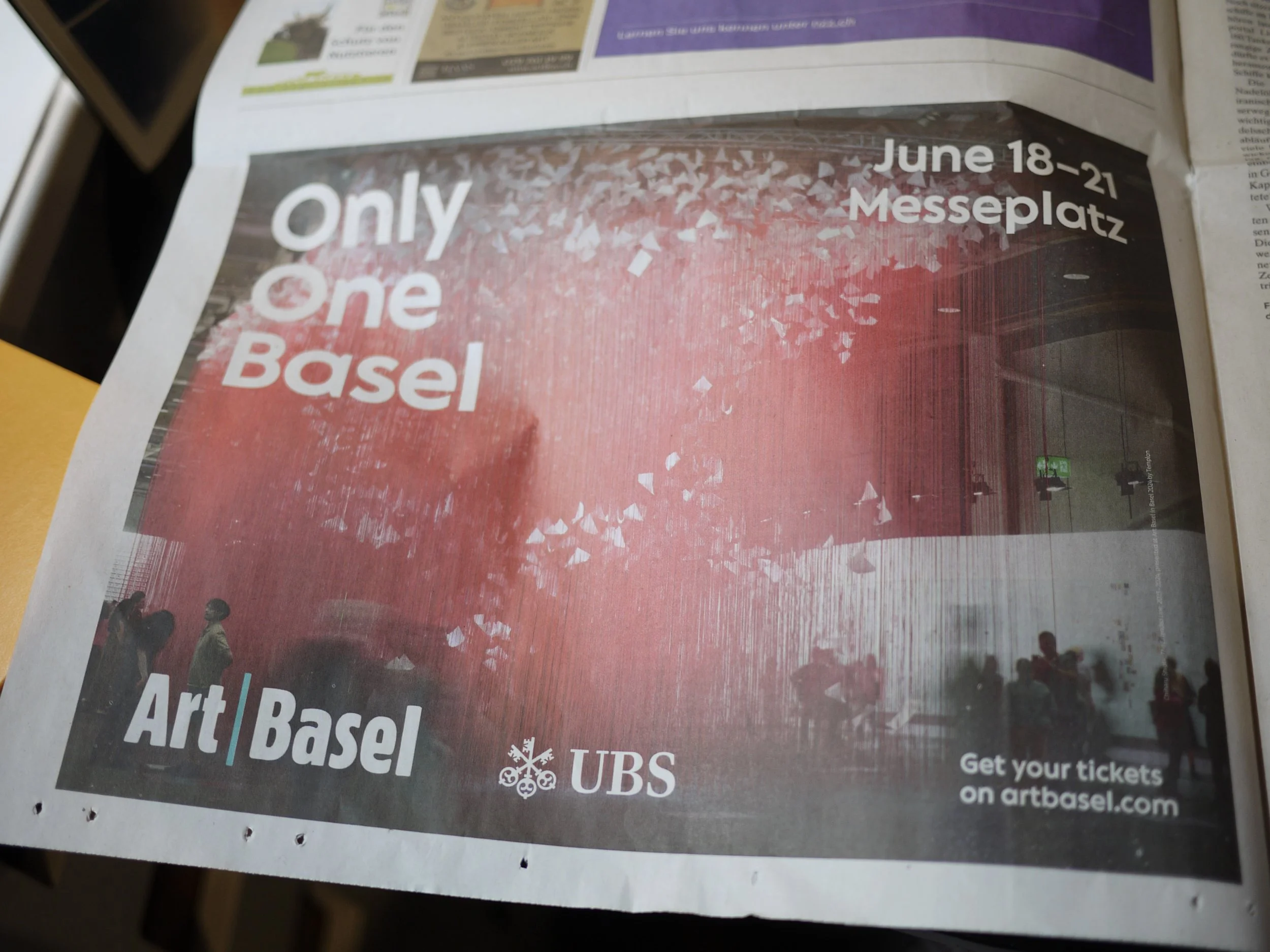 Print newspaper advertisement with the slogan “Only One Basel” 
