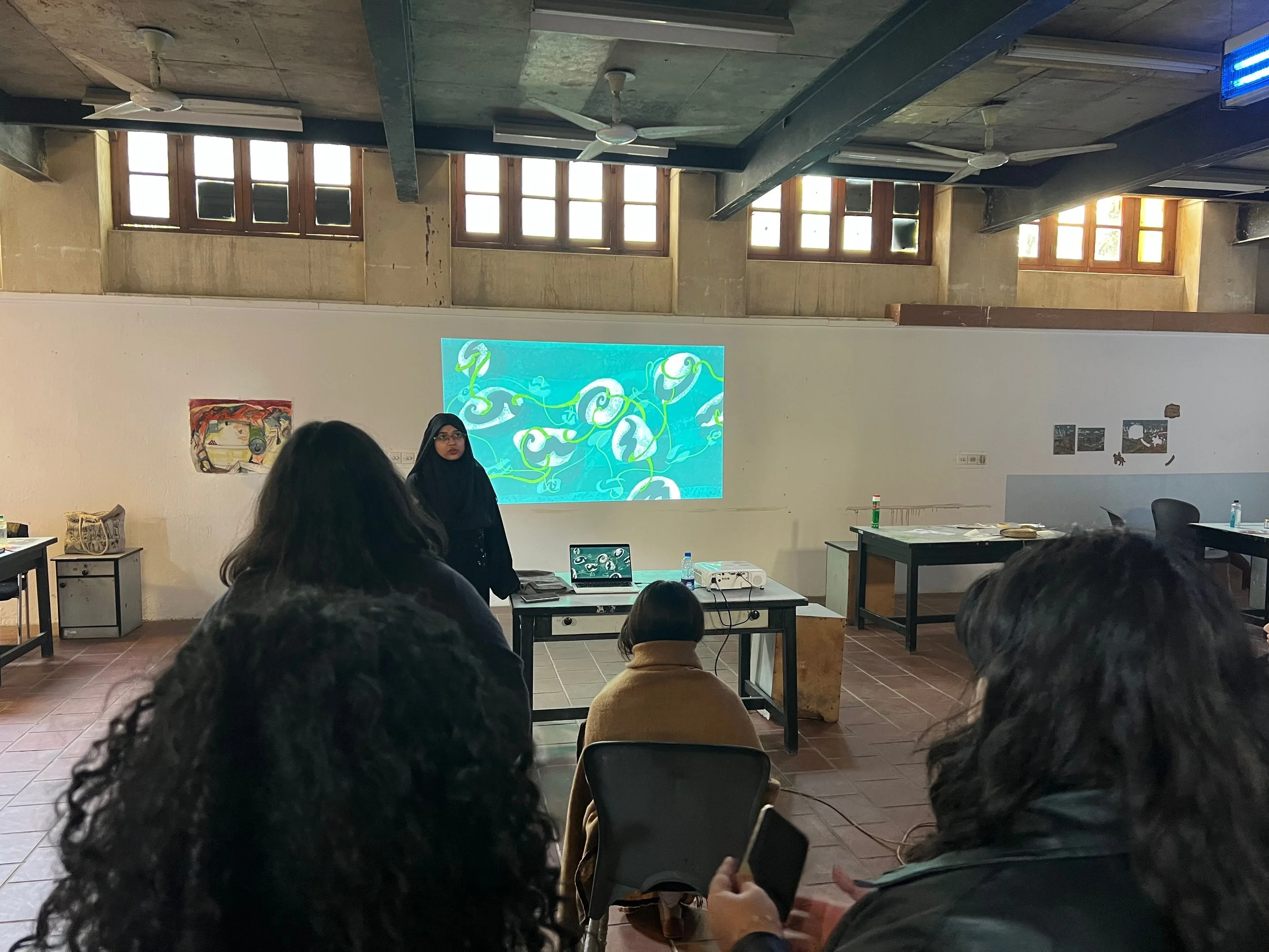 IVS student Afrah Ghous presents her ocean-themed game, asking, what if the world was entirely submerged in water?