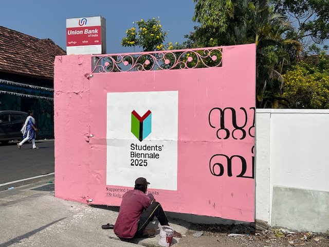 Preparing the Exhibition signage  Photo by Manuela Ciotti