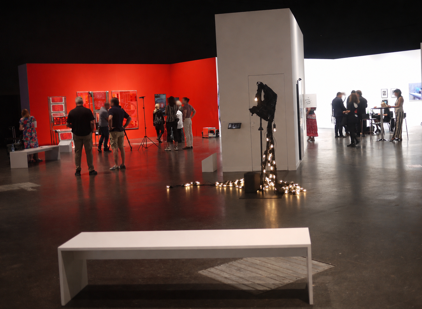 Inside Zero 10; partial booth views of eastcontemporary (left), bitforms gallery / Max Estrella (centre), and Asprey Studio (right)
