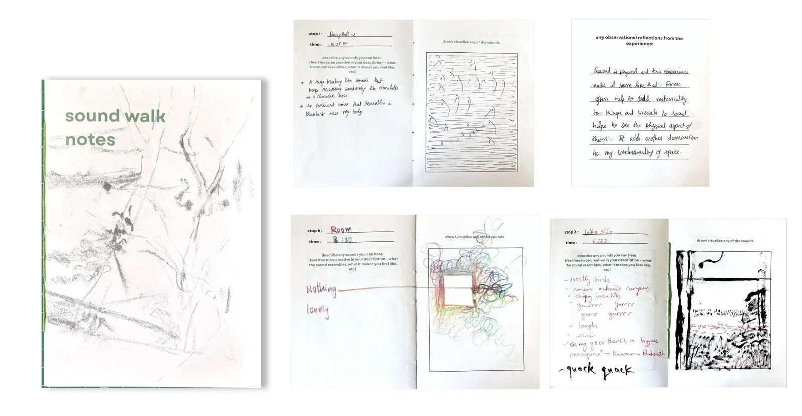 Soundwalk booklet designed by first-year MFA student Nashra