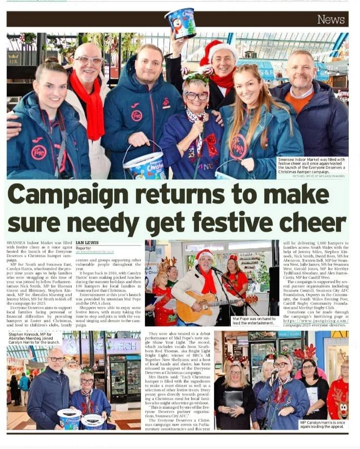🎄 Everyone Deserves a Christmas 2025 is officially underway! 🎄

Swansea Market was filled with festive spirit this week as this year&rsquo;s campaign was launched, featuring fantastic performances from Mal Pope and the DVLA Choir.

Thanks to the in