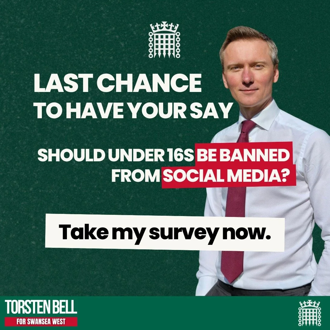 Children's use of social media is the top issue constituents in Swansea have written to me about this year so far. 

Today is the last opportunity to tell the UK Government what you think should be done to protect kids growing up in the online world.