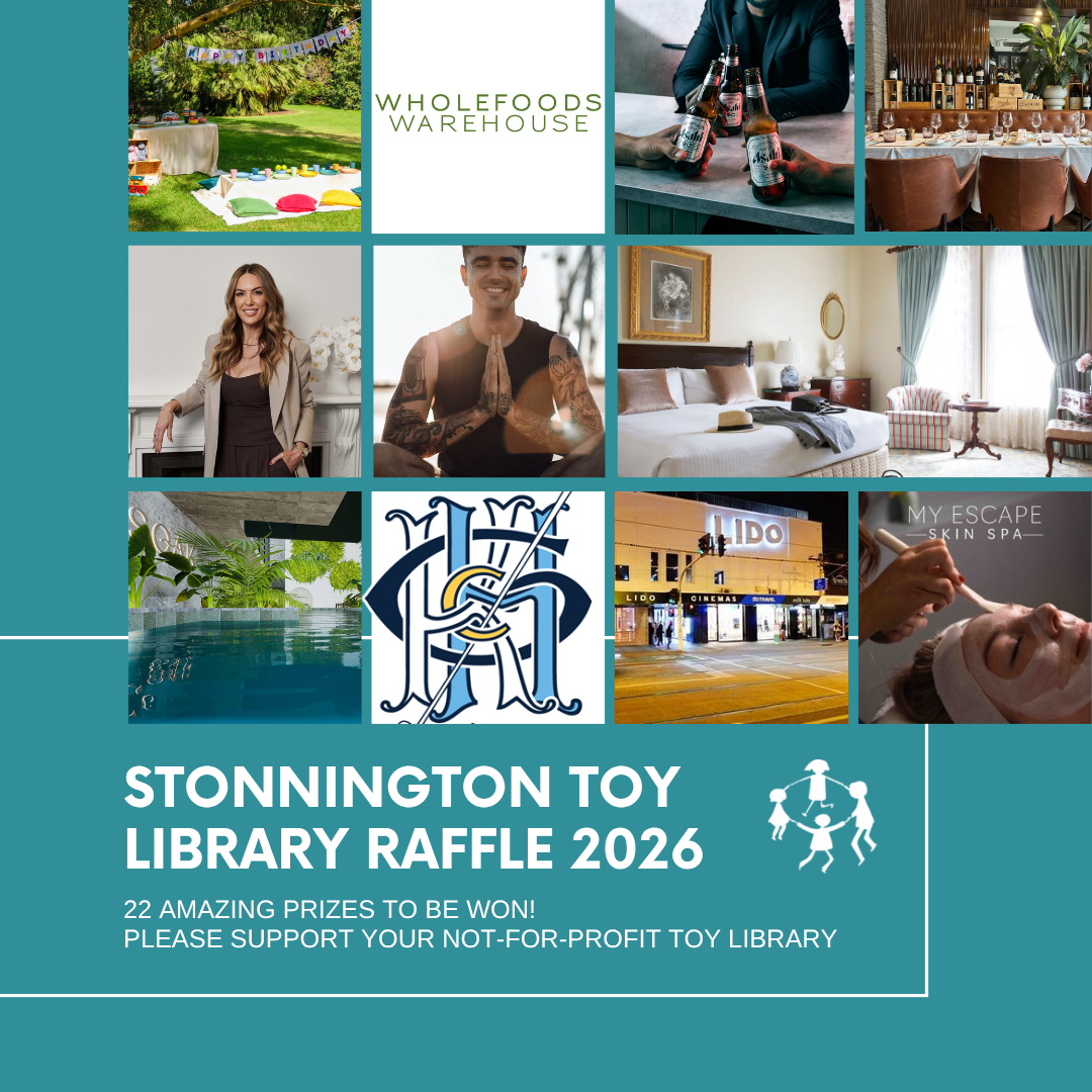 Stonnington Toy Library Raffle 2026 image showing prizes available