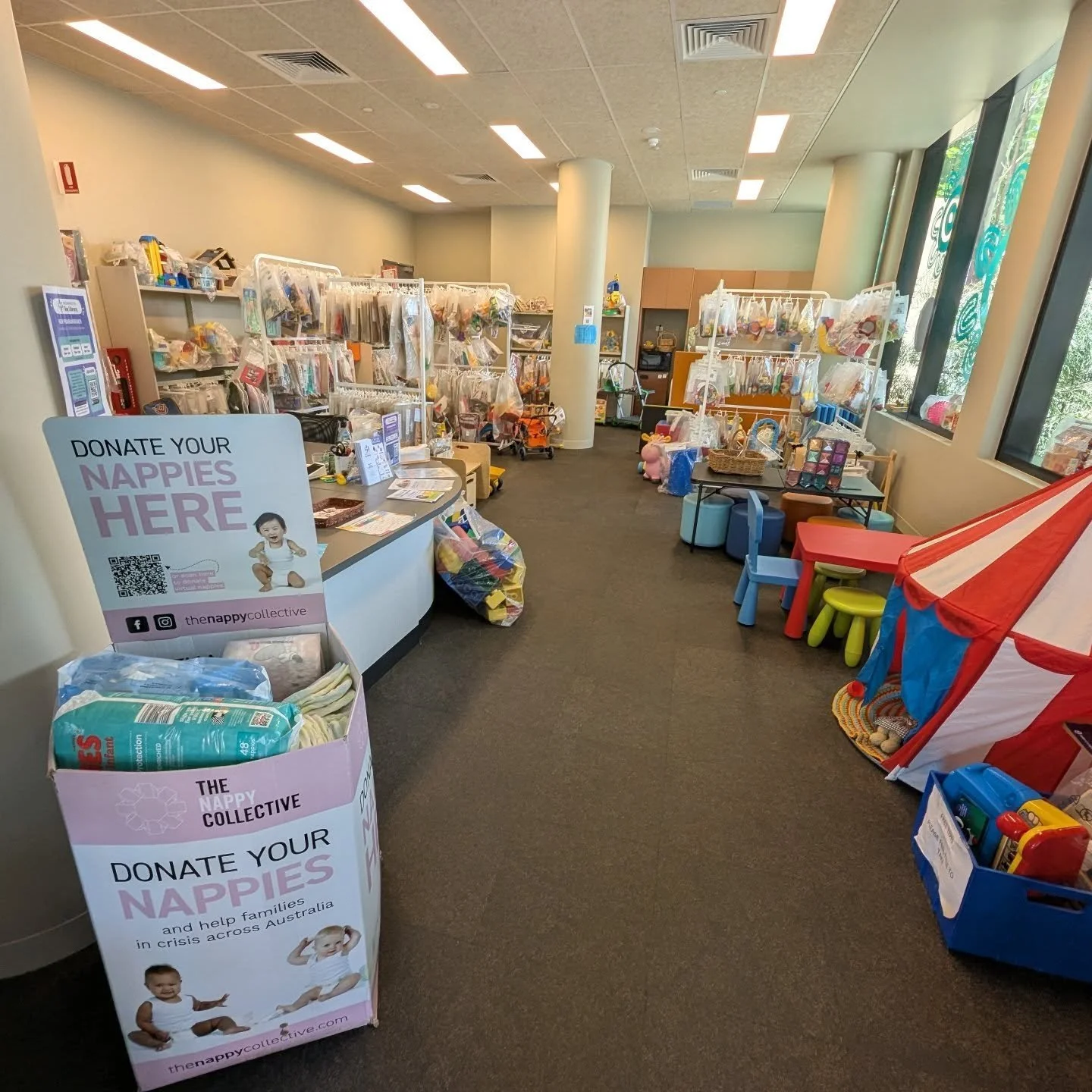 A full @thenappycollective box is so lovely to see at our Prahran branch today!! Thank you to all our @stonnington_toy_library families for donating to collection boxes at both our branches. Even a handful counts to help The Nappy Collective continue