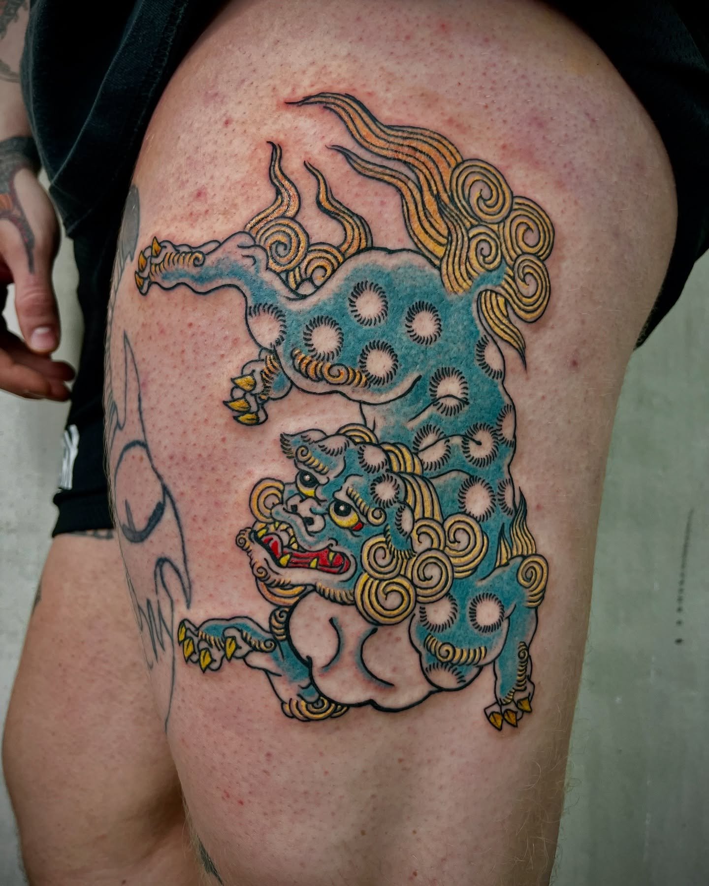 Fu Dog. Had a lot of fun doing this.
.
.
.
#horimono #irezumi #japanesetattoos #japanesetattoo #japanesetattooart #japaneseart #aachentattoo #colognetattoo