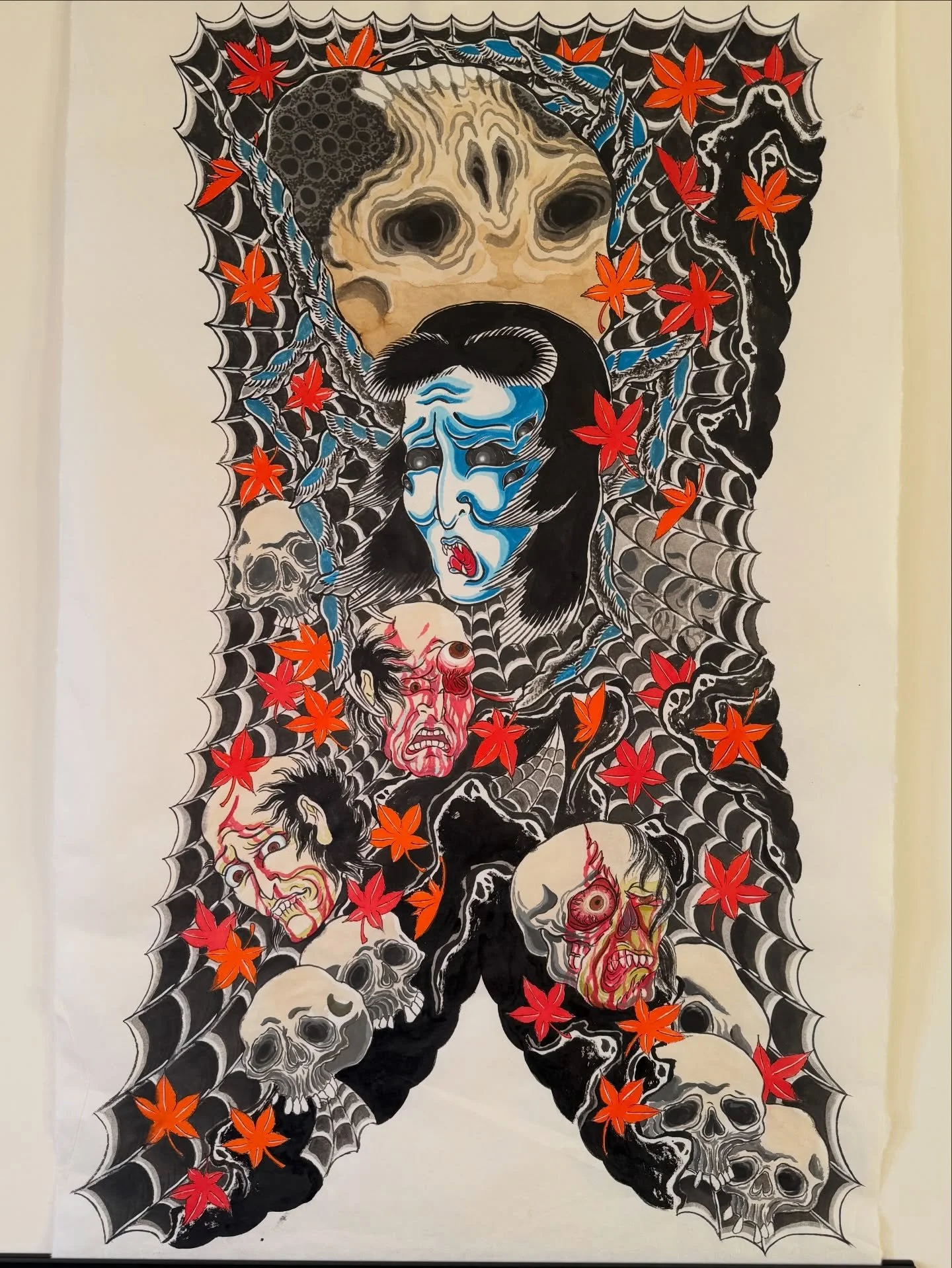 Jorōgumo x Namakubi backpiece tattoo design. Dm to claim. FLASHDAY AACHEN: 24.02.
.
.
.
#japanesetattoo #irezumi_sketches #irezumiart #yokai #tattooart