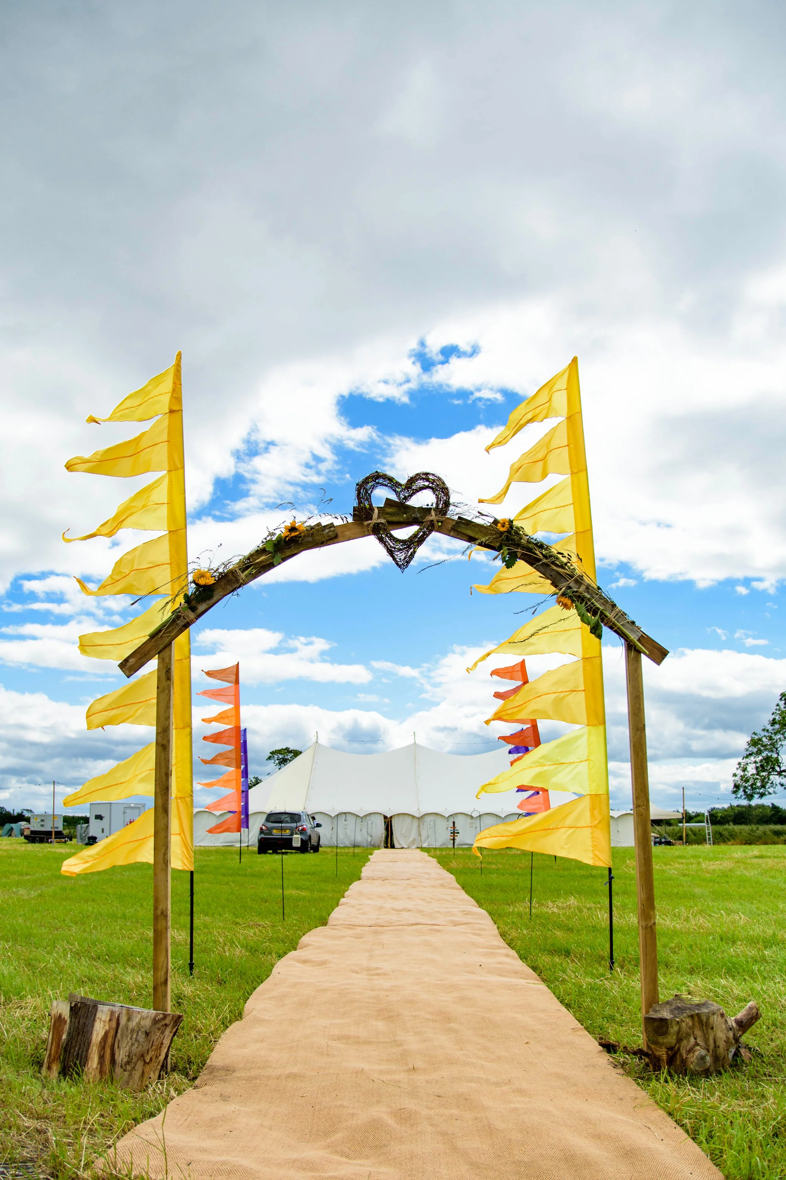 12 x 24 m wedding marquee with walkway and big garden