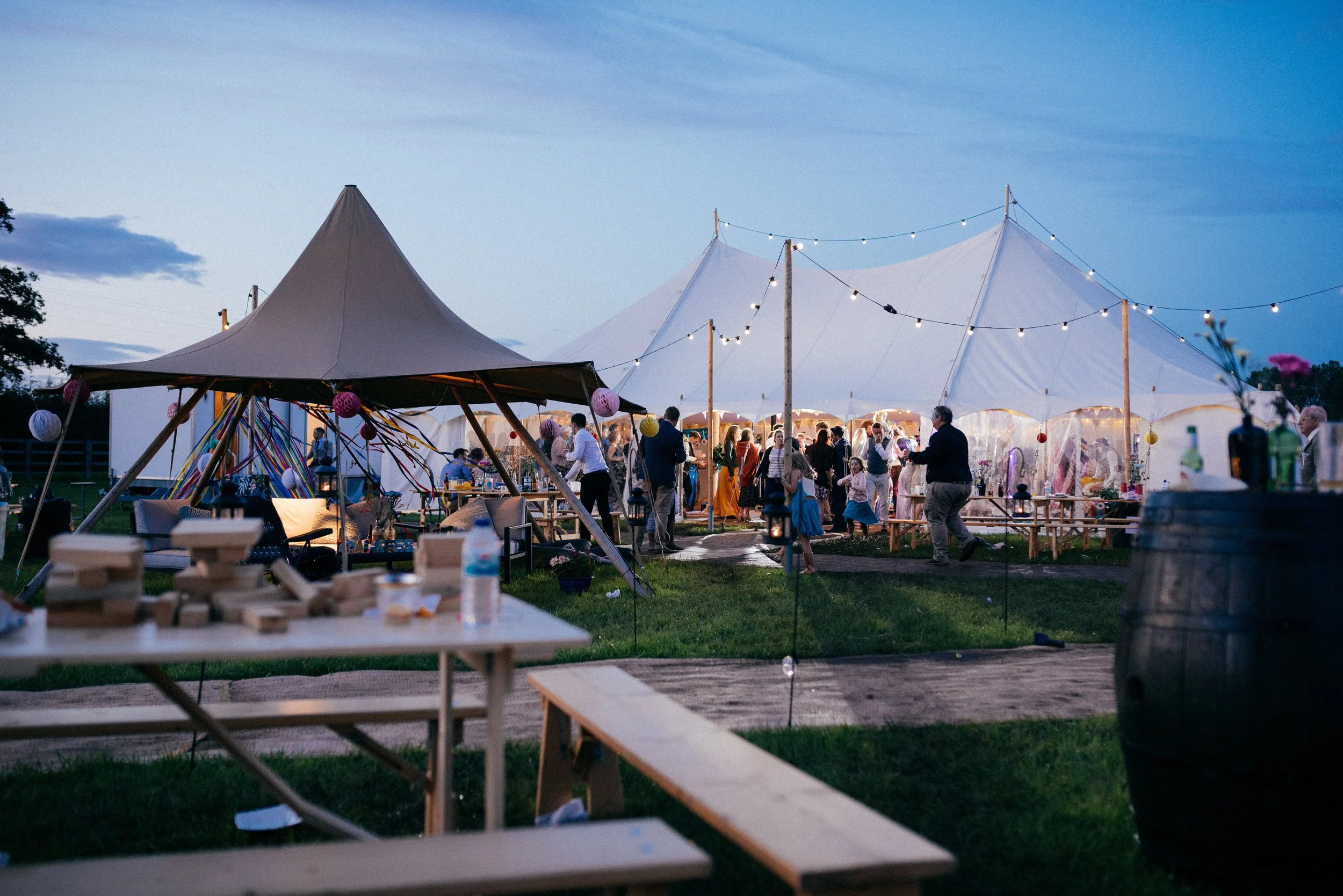 Festival style marquee wedding at penny fields near knutsford