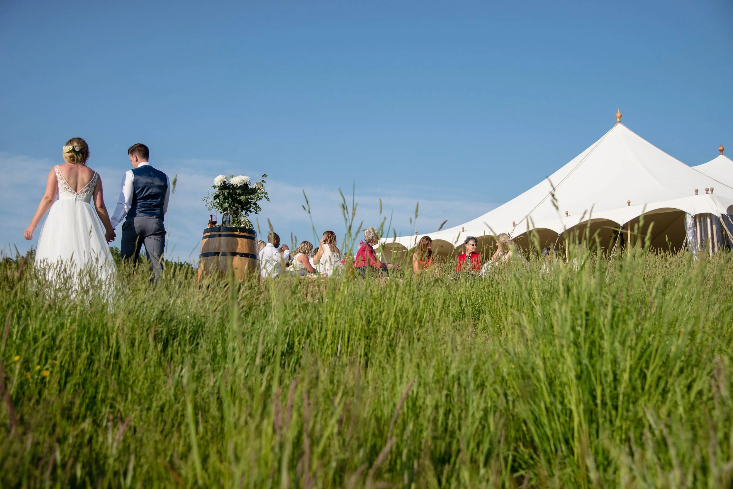 Petal pole wedding marquee in derbyshire