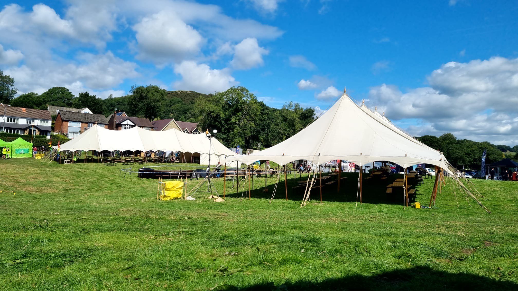 9 x 21m festival marquee for bollington mountain bike event