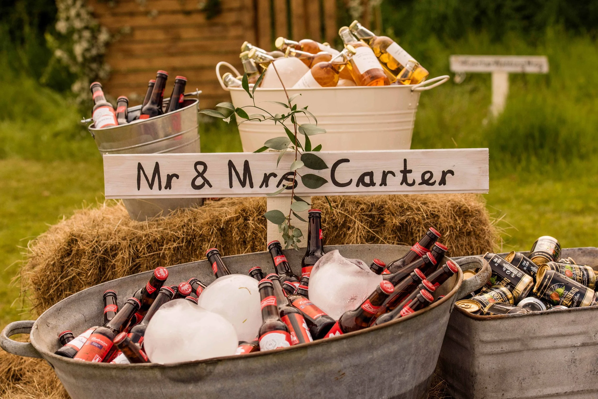 outdoor singage and decoration at marquee weddings