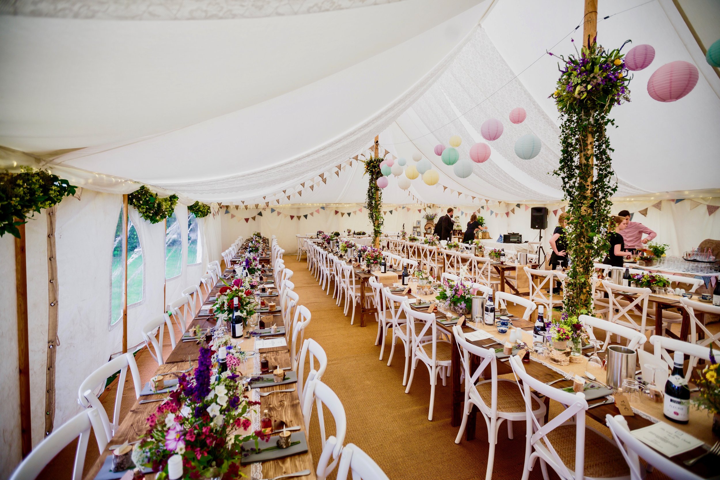 9 x 21 wedding marquee traditional pole