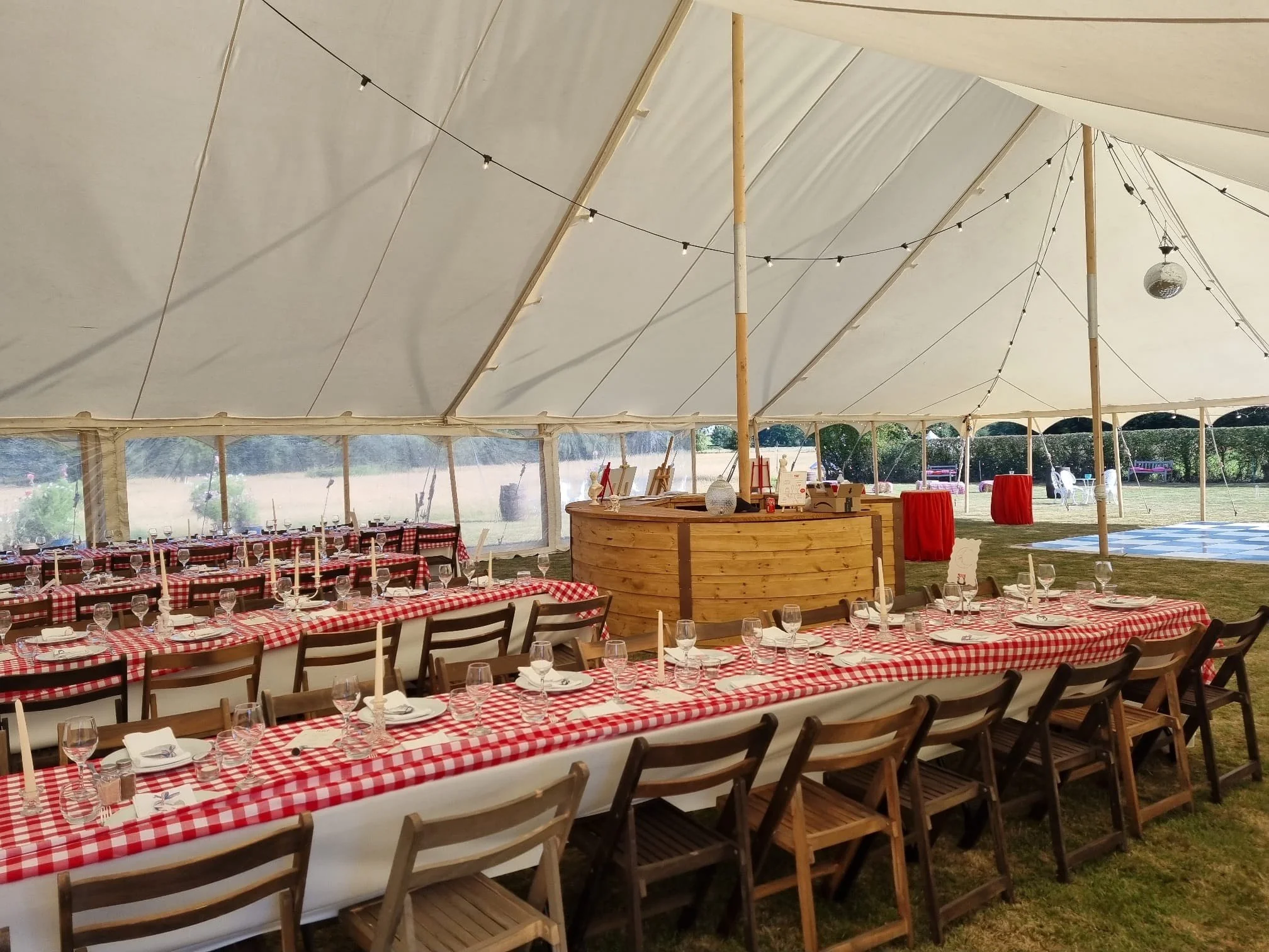 Unlined rustic vibe wedding marquee