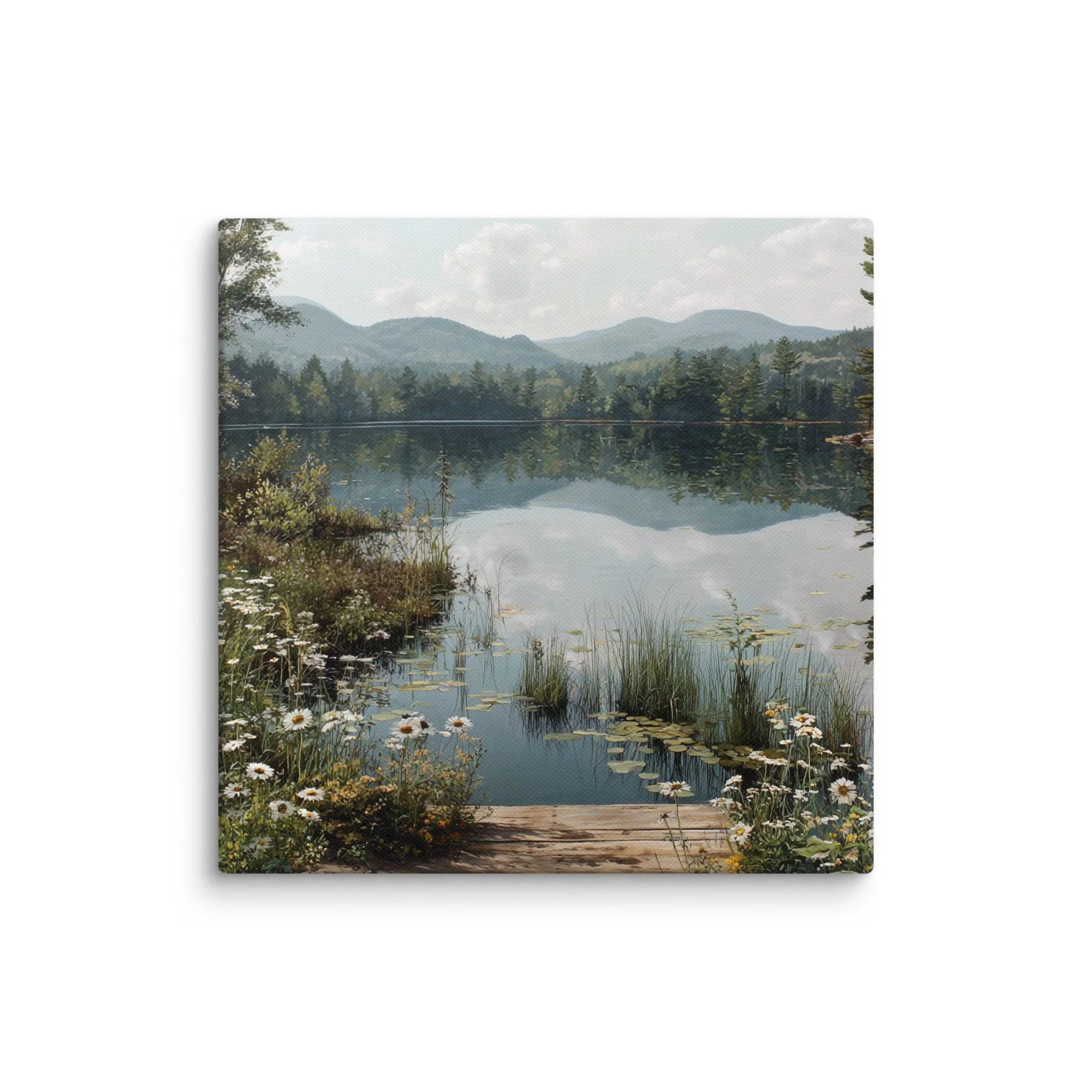 Daisy Dock - Adirondack Lake Reflection Canvas Print
