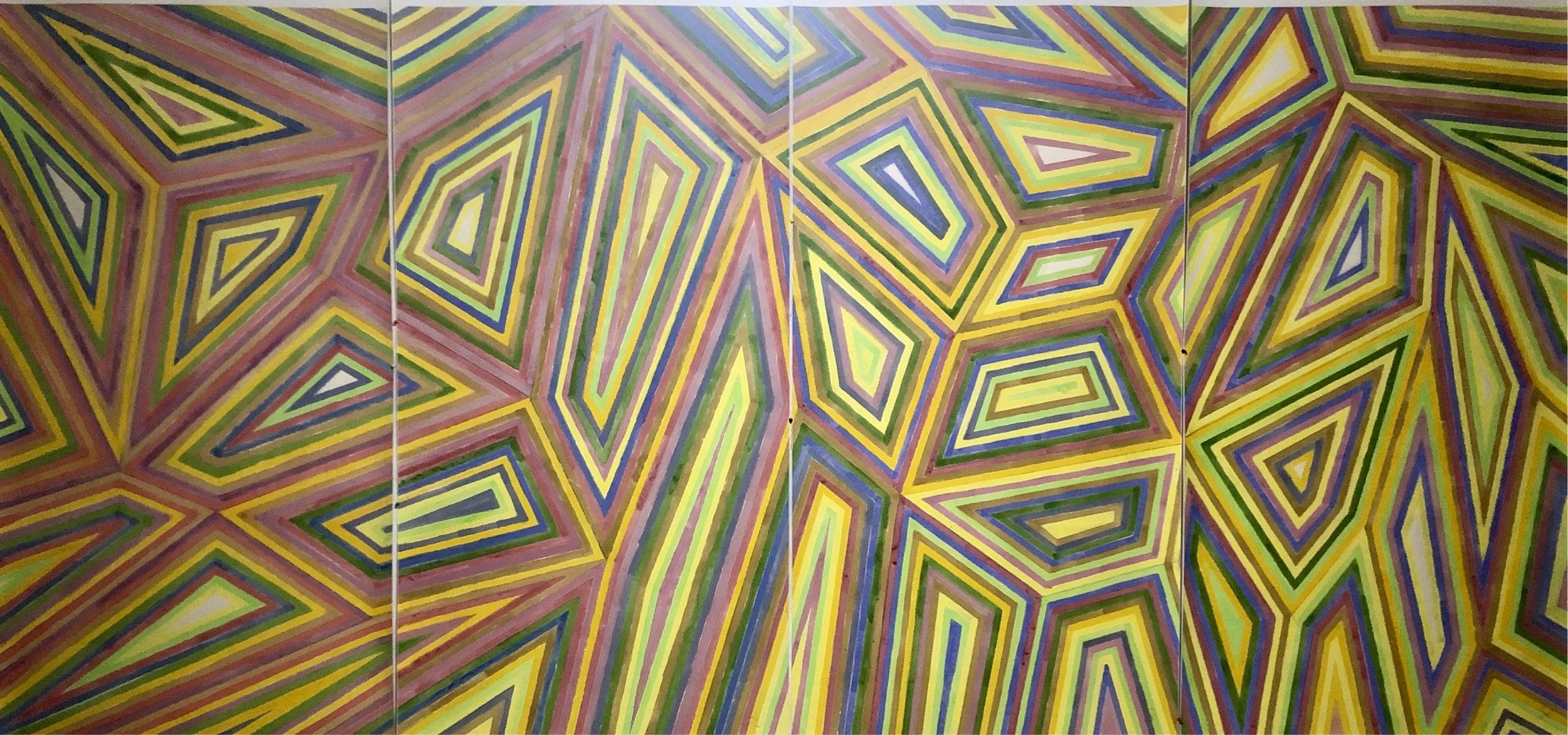 无量祝福｜Boundless Blessings   acrylic on Rice paper, 178 × 96cm × 3 2025-2026