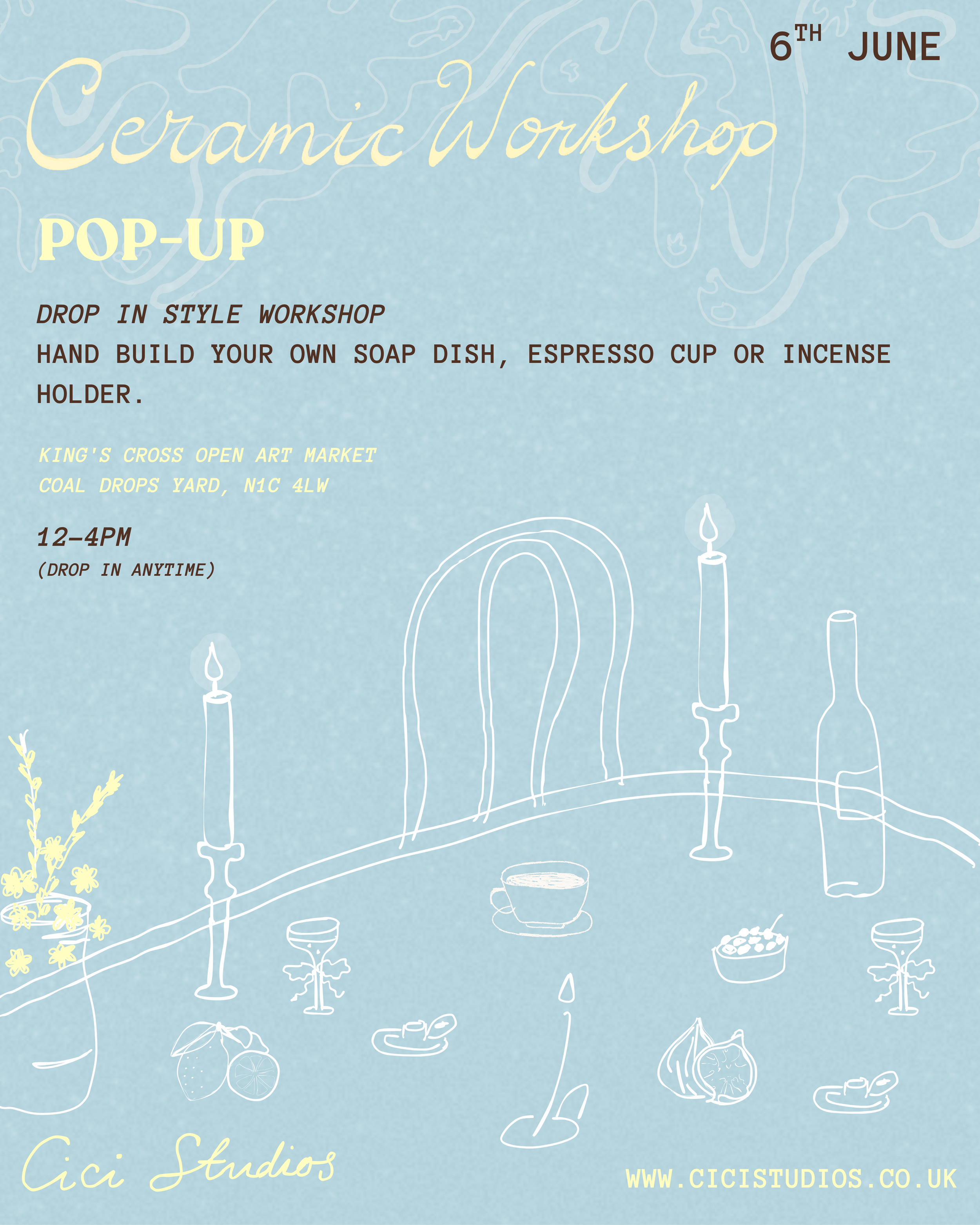 Drop in Ceramics Workshop 6/6/26