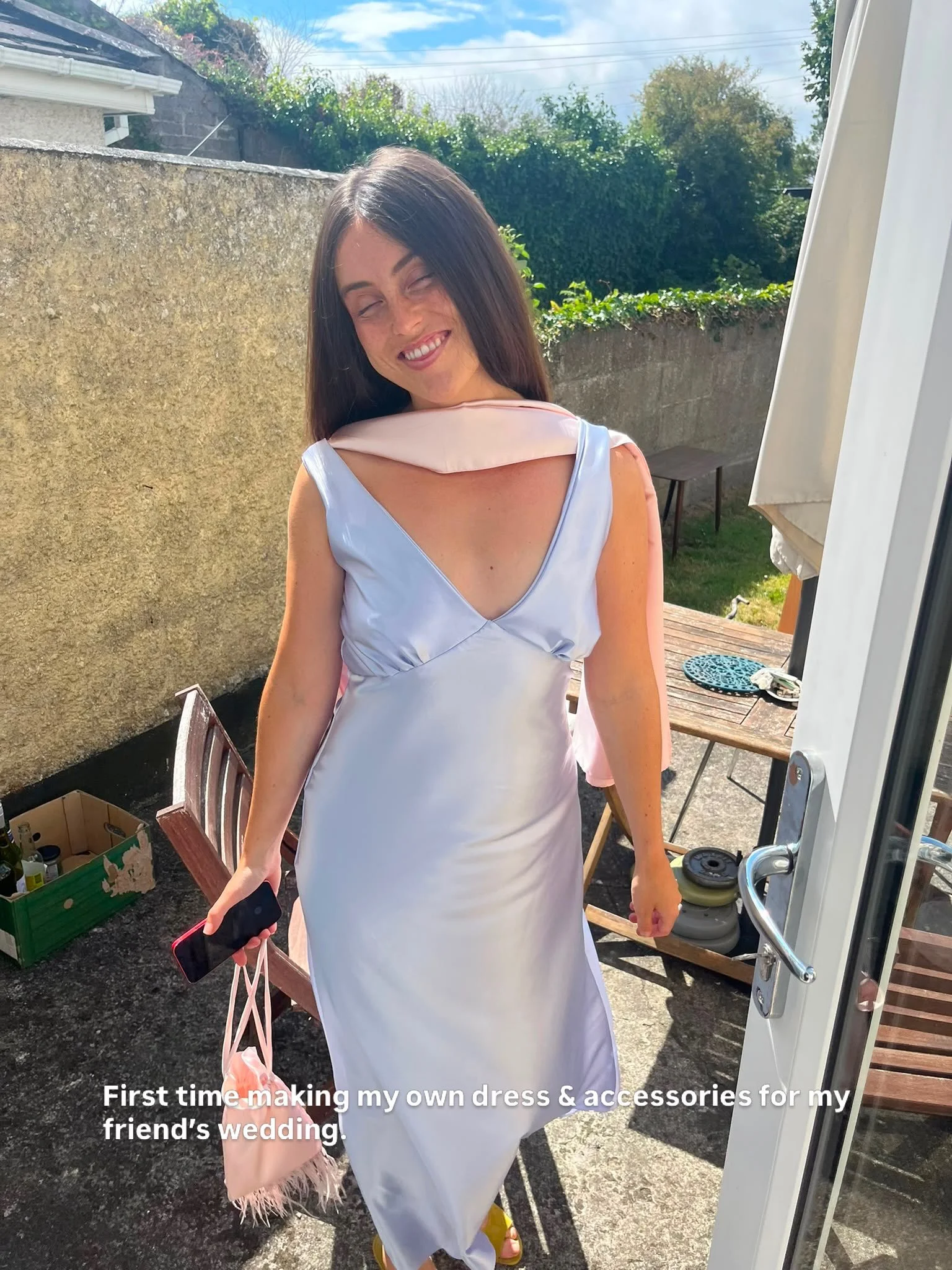Cheers to Niamh &amp; Alex on an amazing day ❤️🥂

This was my first time making my own outfit, and I loved the project! I&rsquo;m a picky shopper who has a very specific vision of what I want to wear. 

After many trips to the fabric counter, two fa