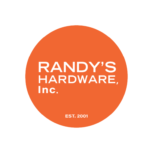Orange circular logo for Randy's Hardware, Inc., established in 2001.