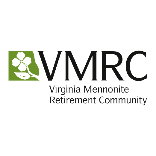 Logo for Virginia Mennonite Retirement Community (VMRC) with a green square containing a white flower design, and black text reading 'VMRC' and 'Virginia Mennonite Retirement Community'.