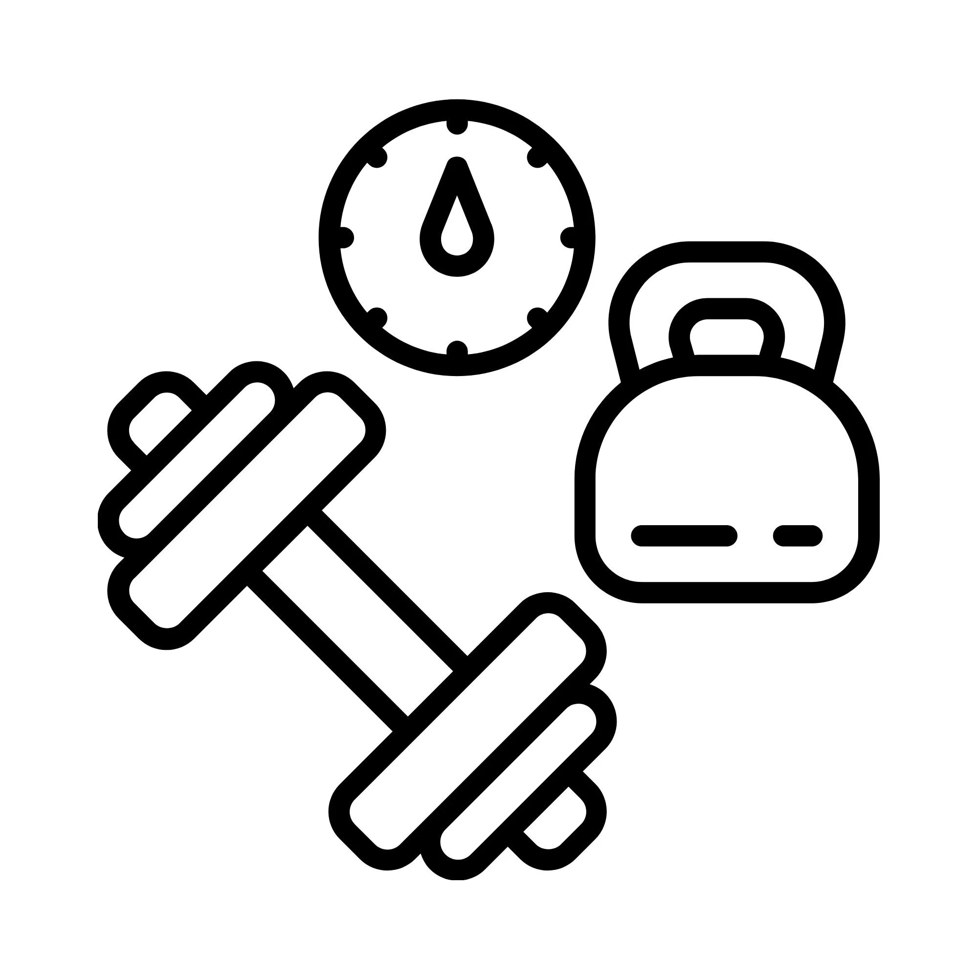 Geometric drawing of an outline square with sections divided by vertical, horizontal, and half circle lines.