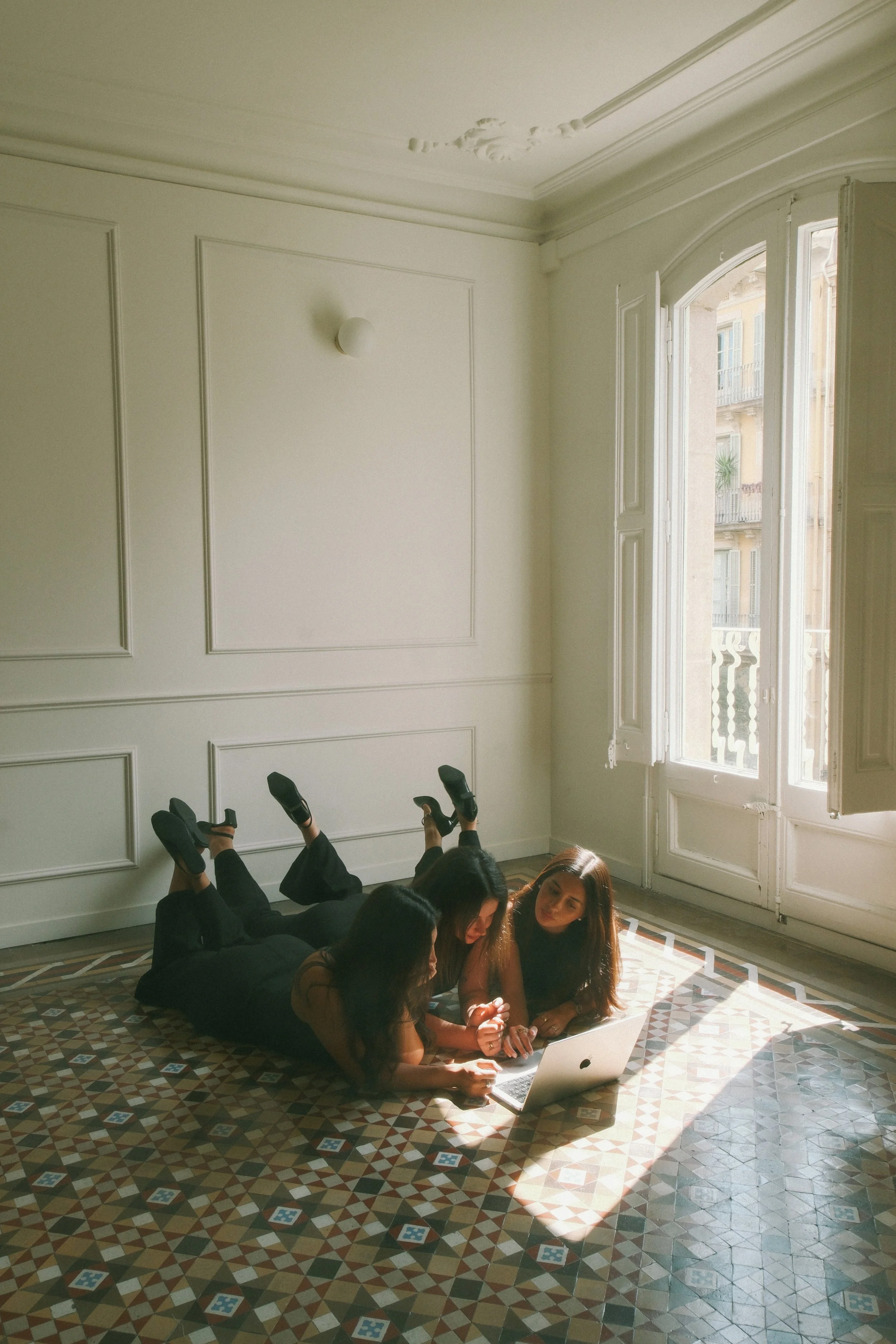 team of Oui Creatives working on a brand activation with influencers in barcelona