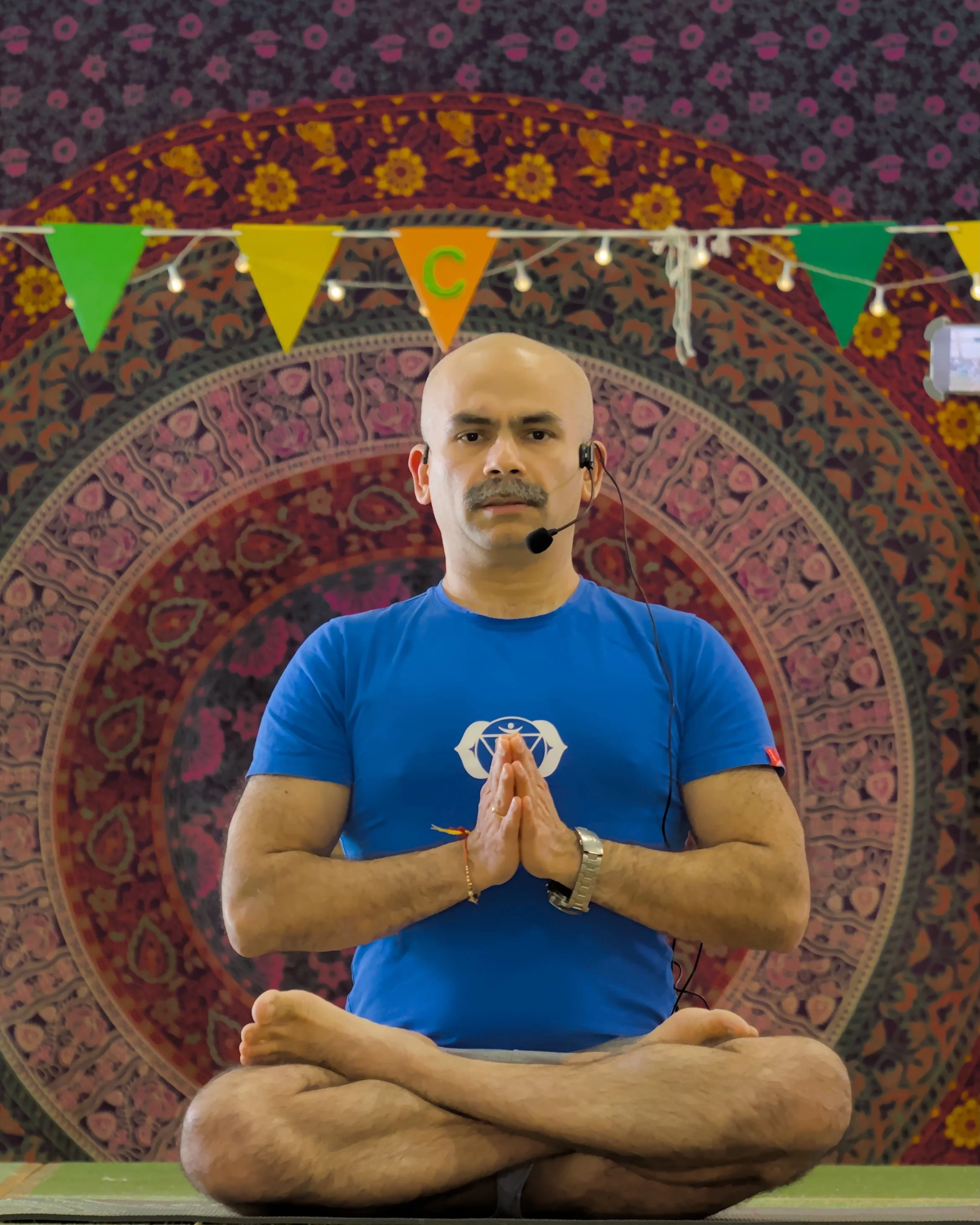 Man sitting crossed legs