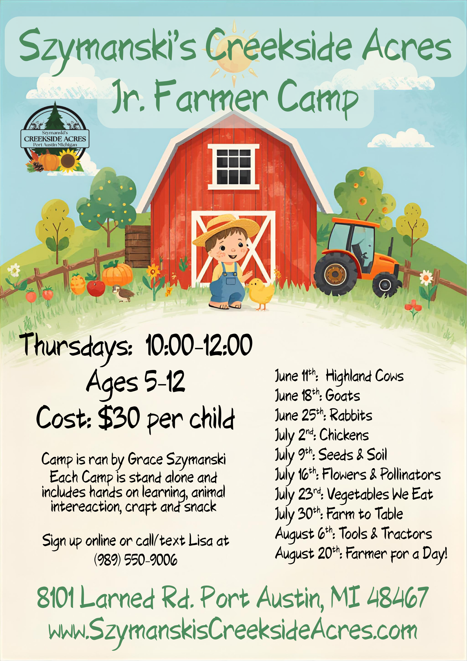 Jr. Farmer Camp June 25th