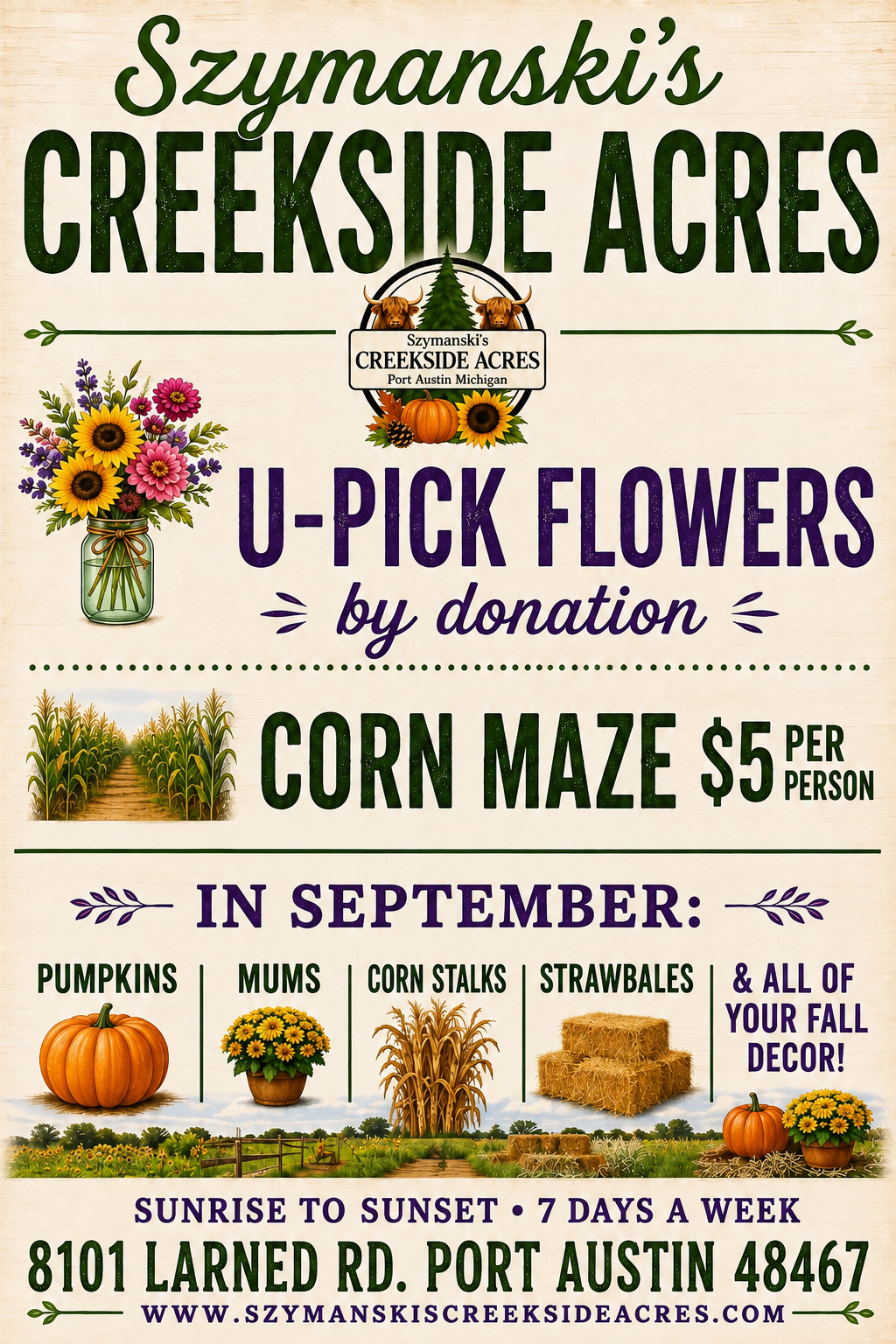 FALL Corn Maze, Pumpkins, Mums &amp; Décor 