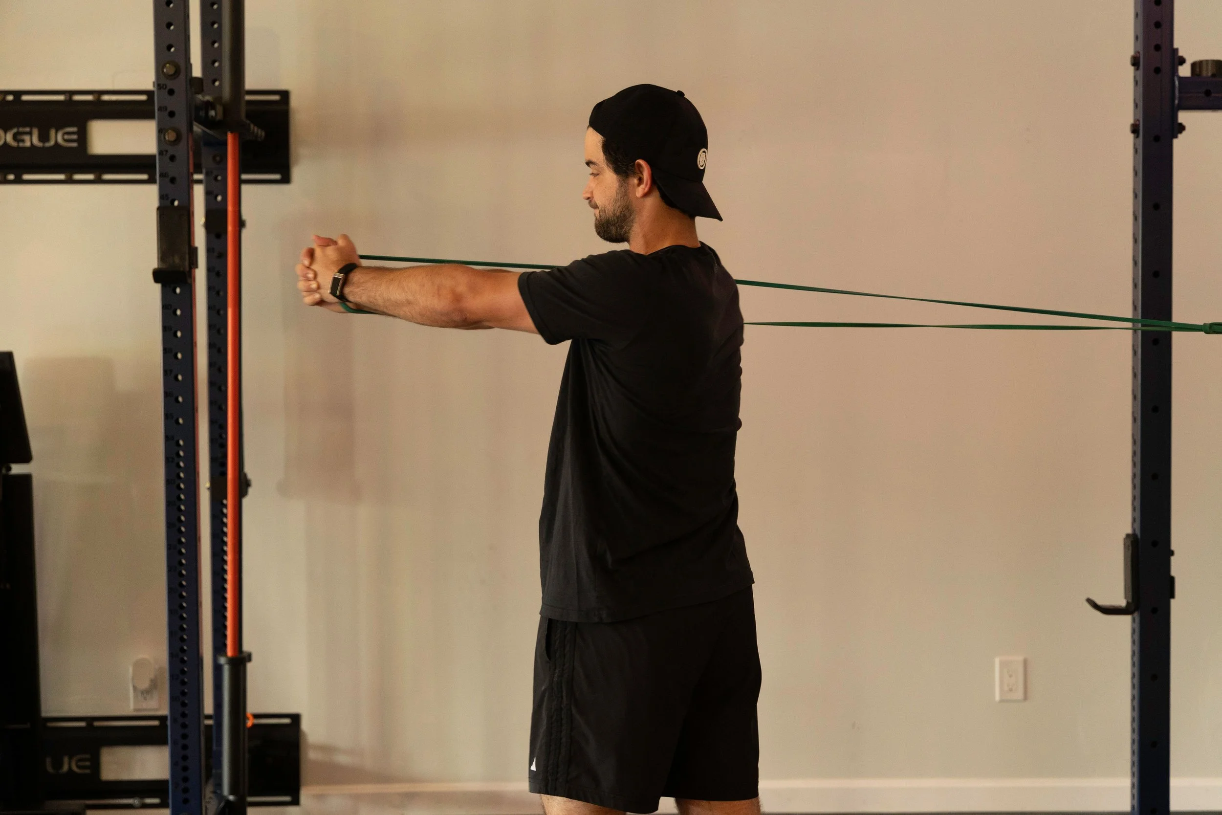 The Genesis fit client working on shoulder recovery after physical therapy in marshfield