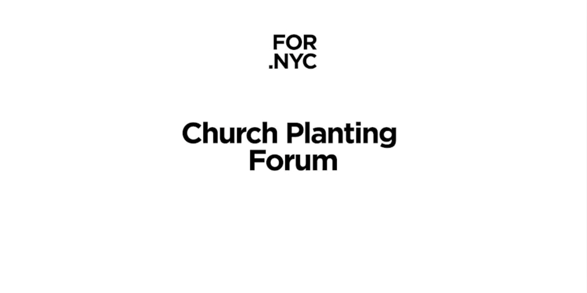 Church Planters Forum