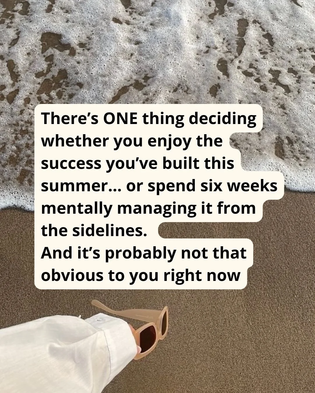 I&rsquo;m honestly so over the idea that ambitious women are still expected to spend every summer choosing between:

keeping the business moving

OR

actually enjoying their life while it&rsquo;s happening 

Like somehow the price of success is:
low-