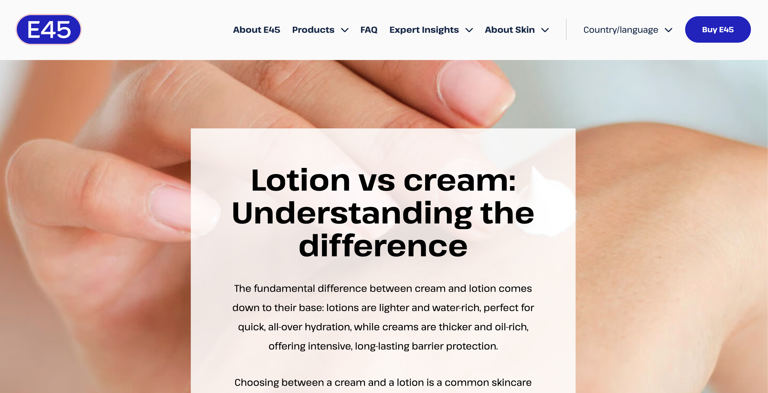 Lotion vs cream: Understanding the difference
