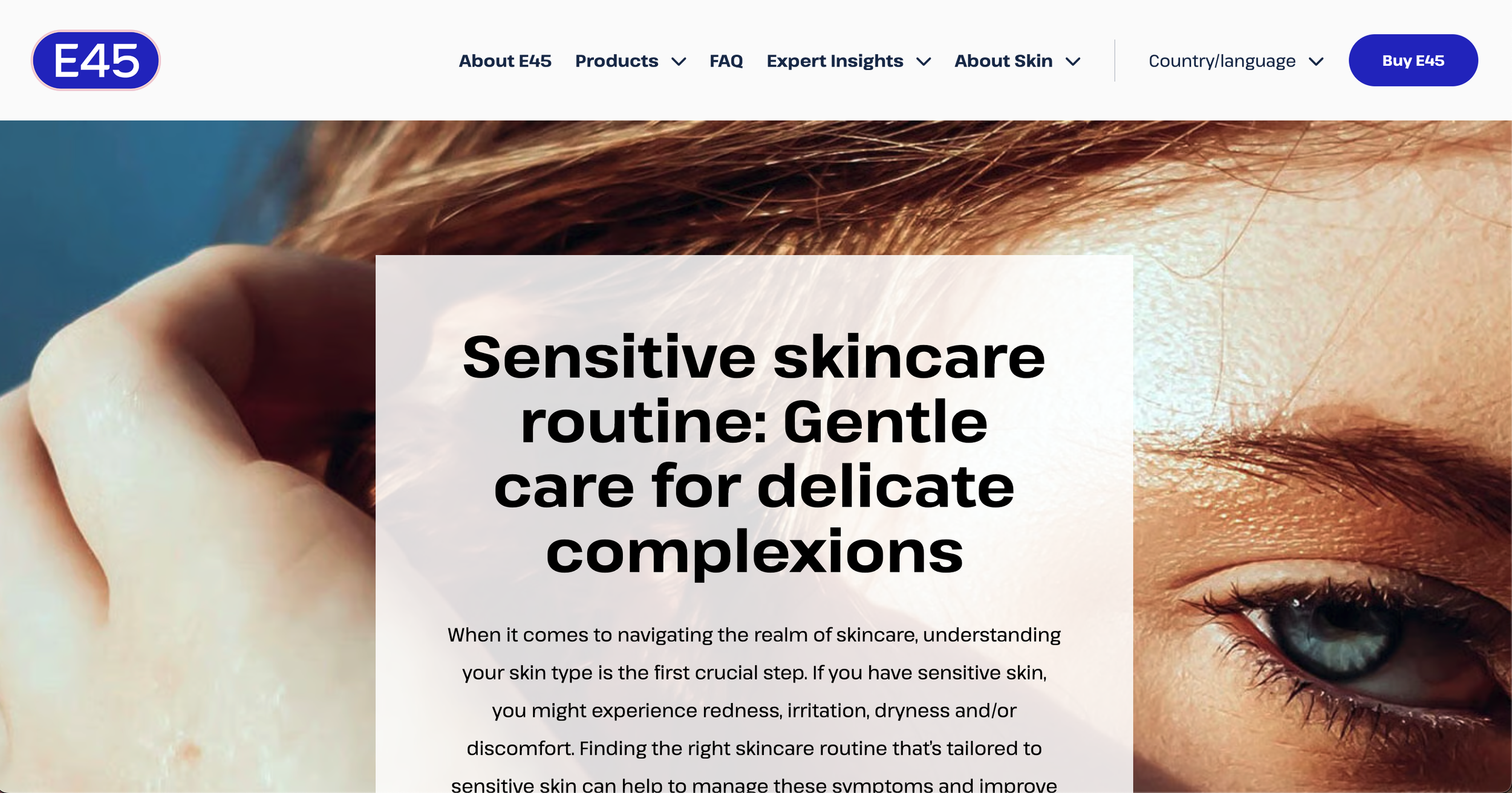 Sensitive skincare routine